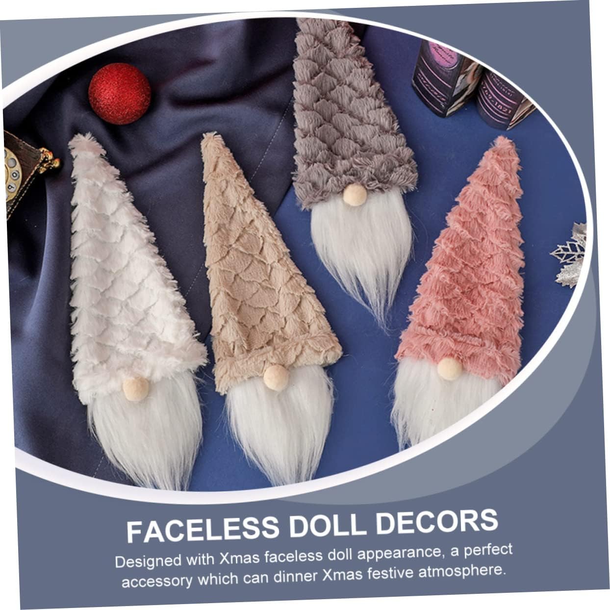 4pcs Xmas Faceless Doll Wine Bottle Covers for Holiday Party Decor