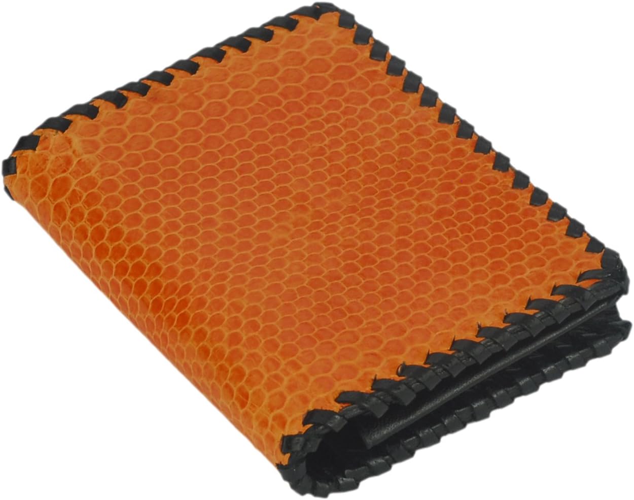 Tom Barrington Leather Business Card Wallet, Snake Leather, Salmon With Black Leather Interior