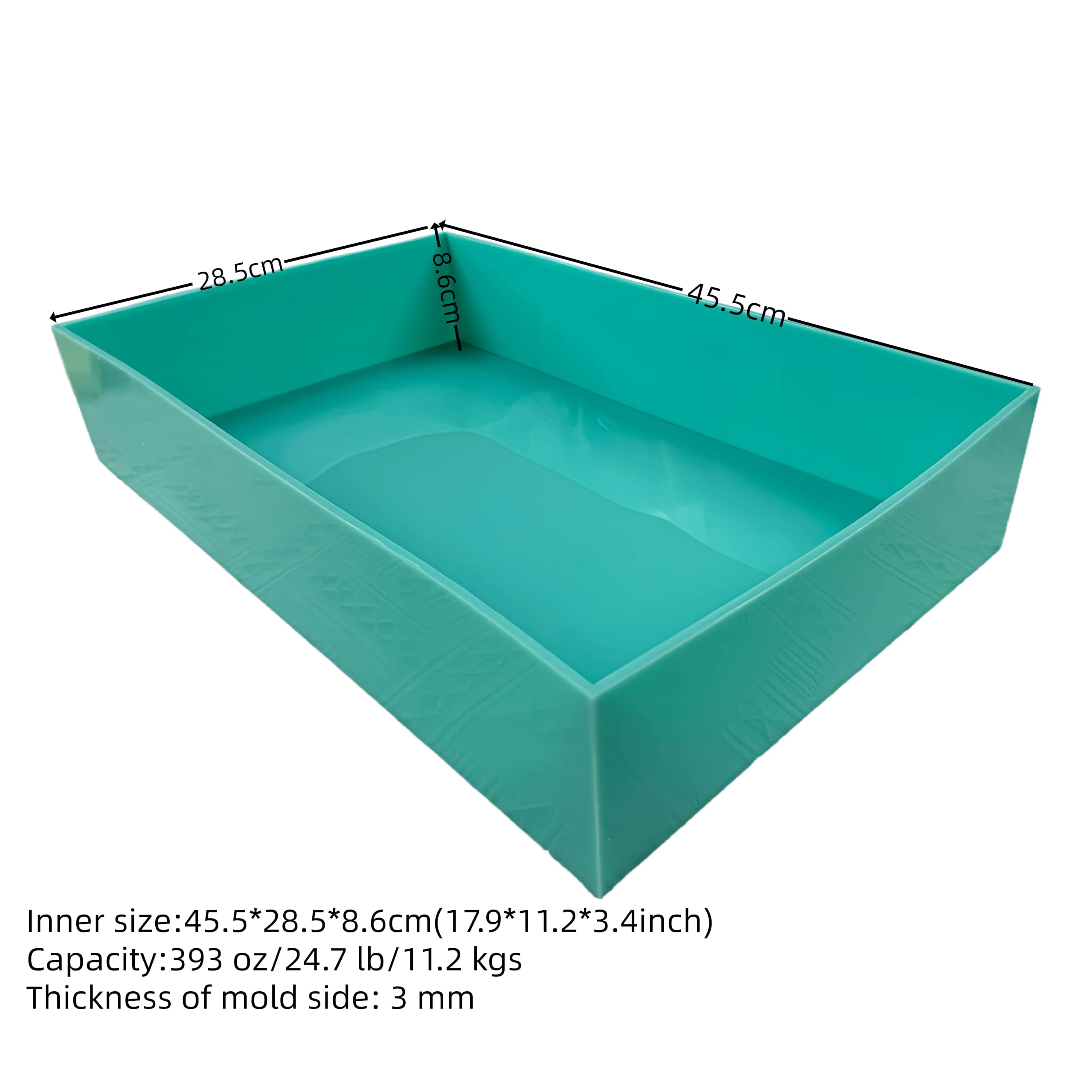 Moldes de jabón de silicona de capacidad de 11,141.4 g/11.2 kg, 17.9 x 11.2 x 3.4 pulgadas, bandejas de jabón para hacer barras de jabón caseras