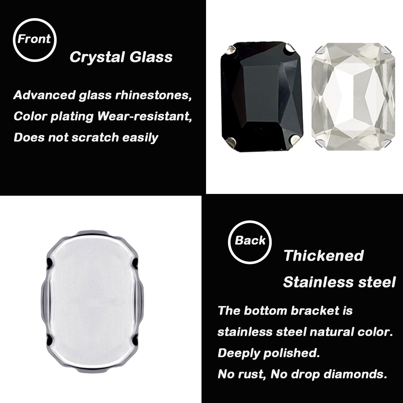 CraftbuddyUS 50 Pezzi 14 Mm MISTI Rotondi Da Cucire Su Pietre Di - Foto 2