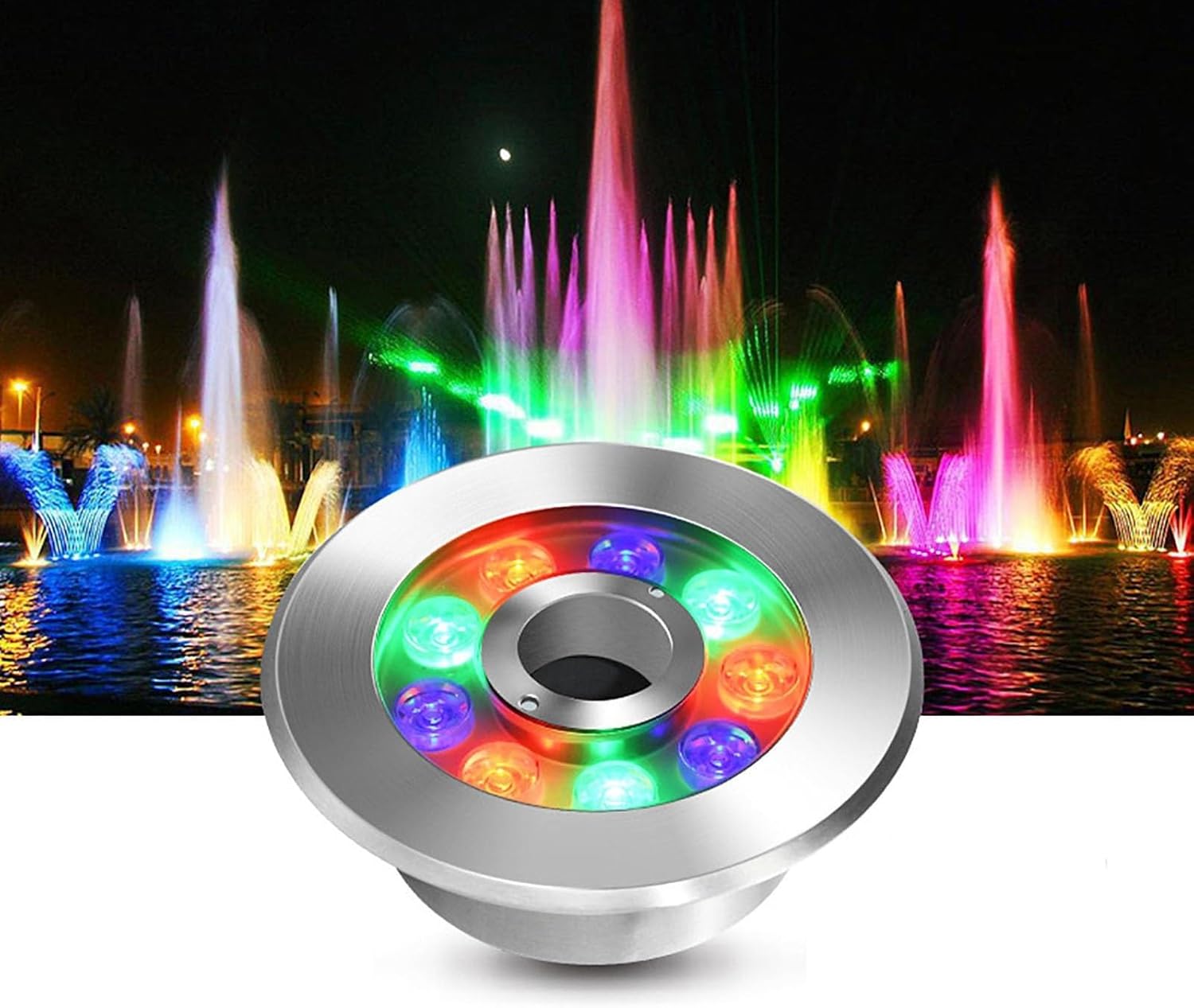 Underwater Pond Lights LED Swimming Pool Underwater Light for Underwater Landscape(White Light 24W)