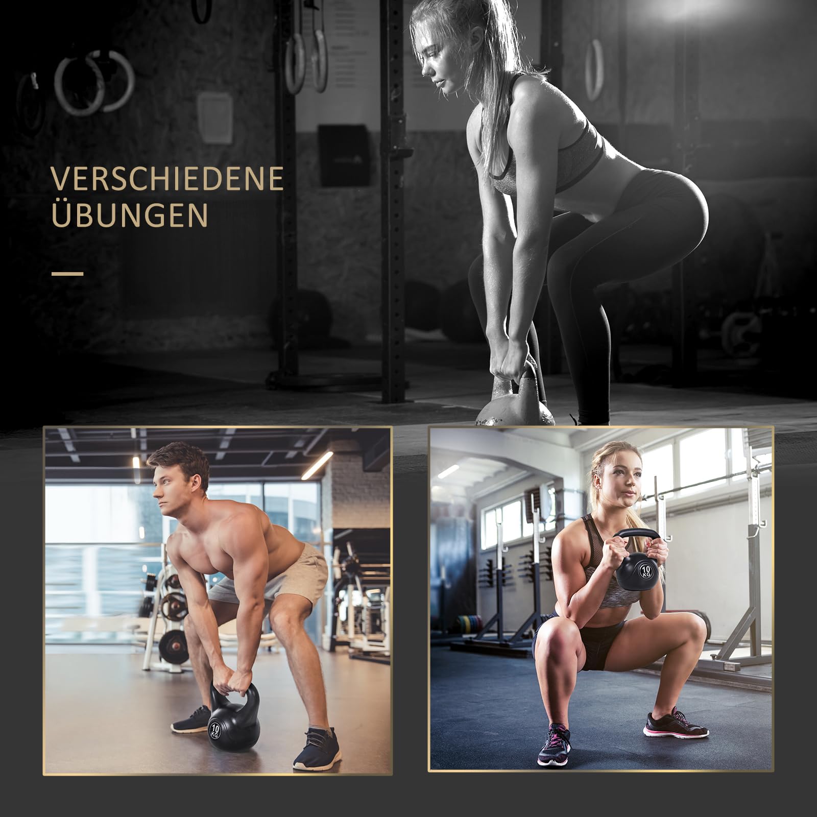 HOMCOM Kettlebell Kugelhantel Gewicht-Hantel mit Sand befüllt für Anfänger Zuhause Krafttraining