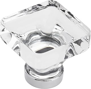US Title : Amerock | Cabinet Knob | Clear/Polished Chrome | 1-3/8 inch (35 mm) Length | Glacio | 1 Pack | Drawer Knob | Cabinet Hardware| Aluminum, Glass