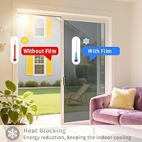 Vista 8 de Filmgoo Película de privacidad unidireccional para ventana, tratamiento de tinte de espejo diurno con control de calor UV, calcomanías de vinilo