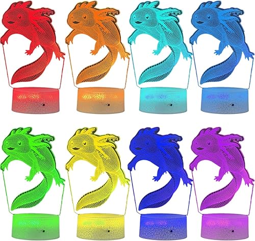 Miniatura 6 de Brigifits - Luz nocturna de ajolote para niños, decoración de habitación de niños y niñas que cambia de color, como regalo de cumpleaños, Navidad