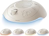 HoMedics Sleep Better Portable Sound Machine with Night Light - 12 Soothing Sounds, White Noise, Rain, Thunderstorm - Ideal for Travel & Baby Sleep, Cream