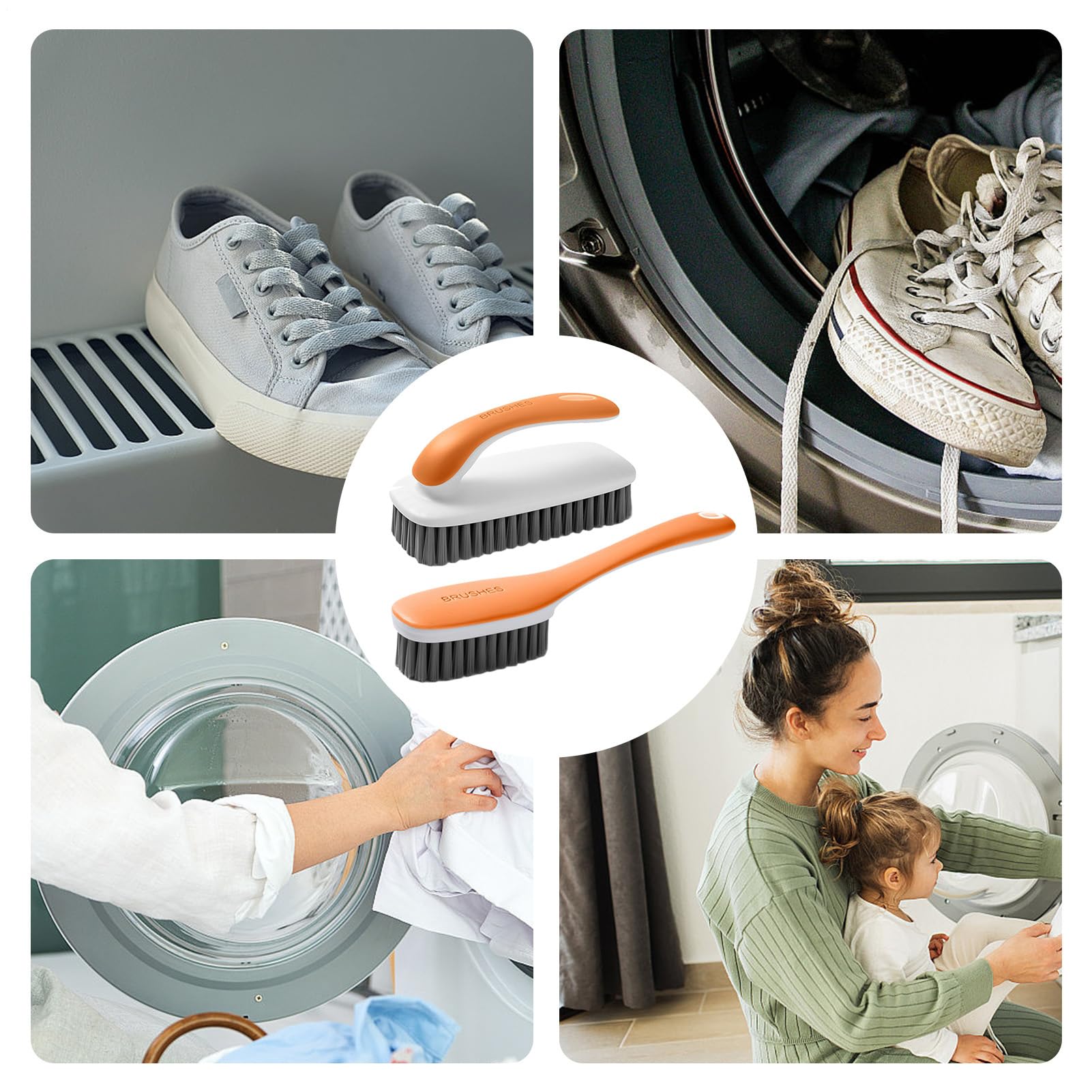 Szczotka do prania przeciw plamom – narzędzie do czyszczenia tkanin butów, kompaktowa szczotka do szorowania, ergonomiczny uchwyt, uniwersalny płukacz, domowy środek do czyszczenia odzieży, tapicerki