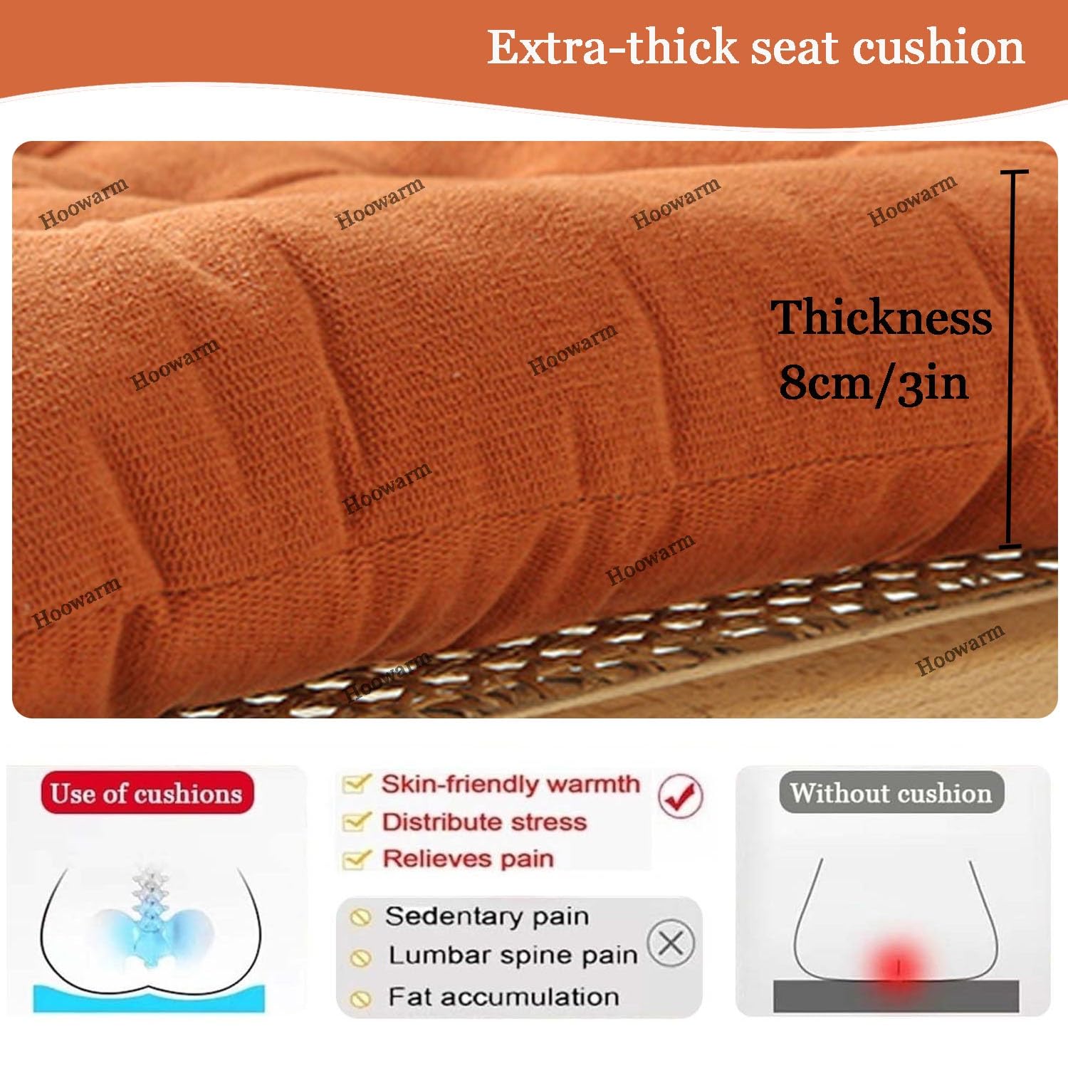 4-Pack n mit Rückenlehne 40x40cm, Rutschfeste Küchen für Esszimmer, Büro, Garten - Komfortable Outdoor/Indoor polster mit Bändern