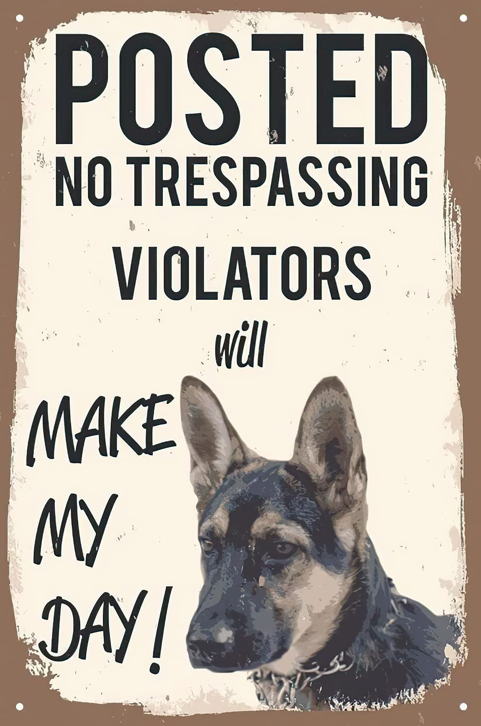 German Shepherd Poster Metal Tin Sign Poster Wall Plaque Vintage Bathroom Warn Man Cave Bar Kitchen Farm Yard Garden Garage Club Metal Tin Signs Wall Decor 12x8inch