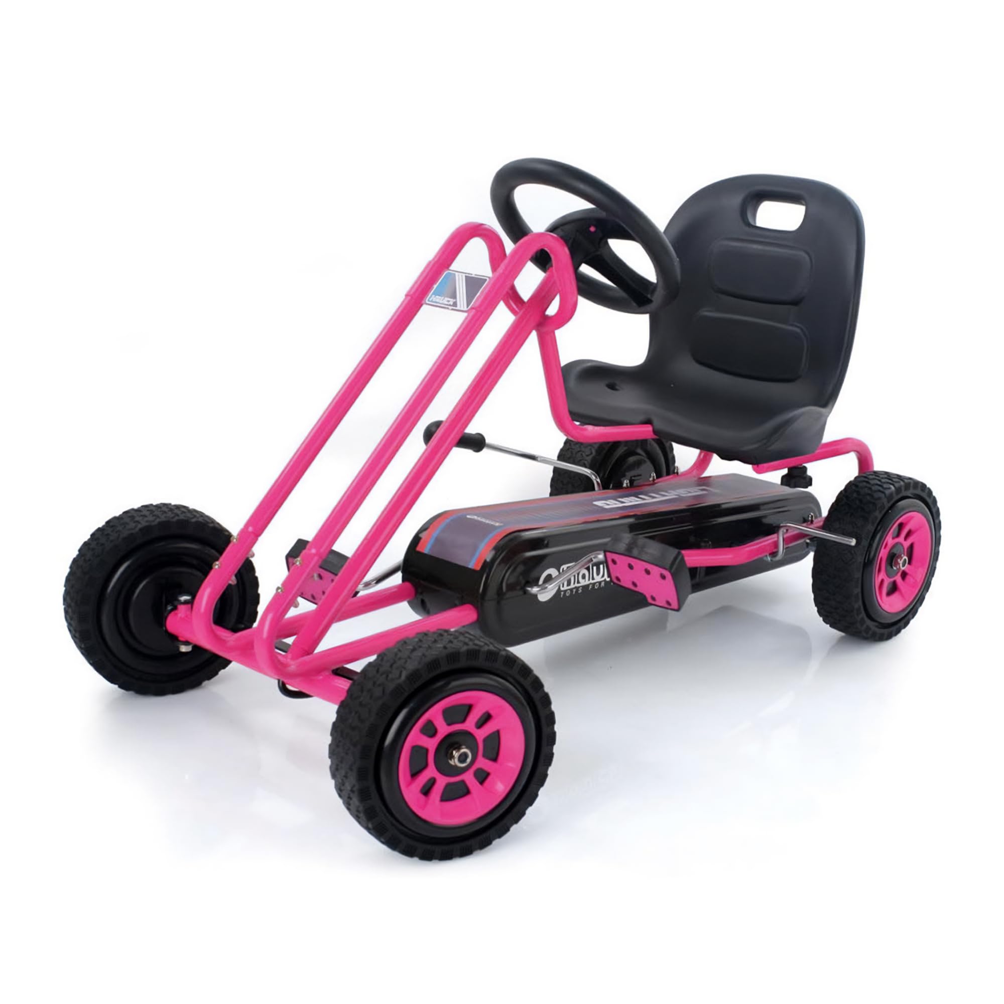 hauck Kids Pedal Go Kart, 4 Wheel Bike Cart, Ages 4-8, Lightning Ride, Pink