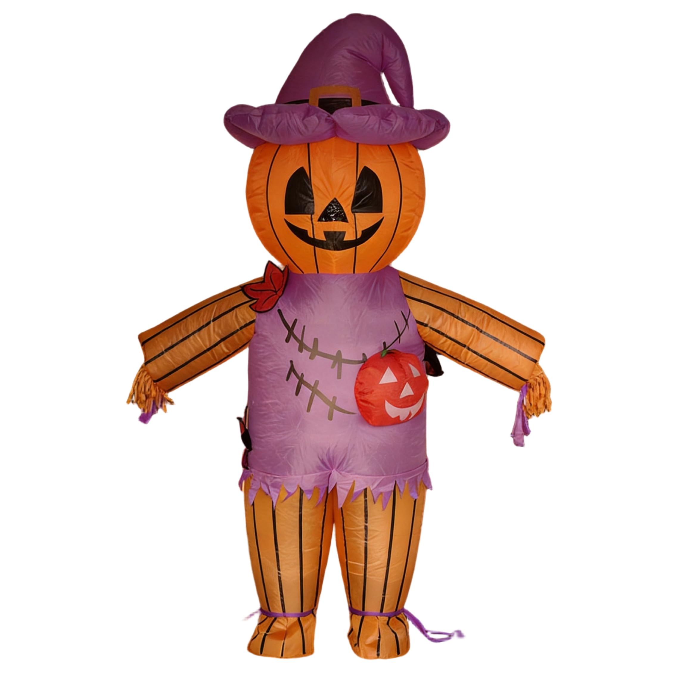 Zucca gonfiabile di Halloween Spaventapasseri Decorazione da esterno Divertente design spettrale, Gonfia/Sgonfia rapidamente, Ideale per feste in giardino, raduni di Halloween
