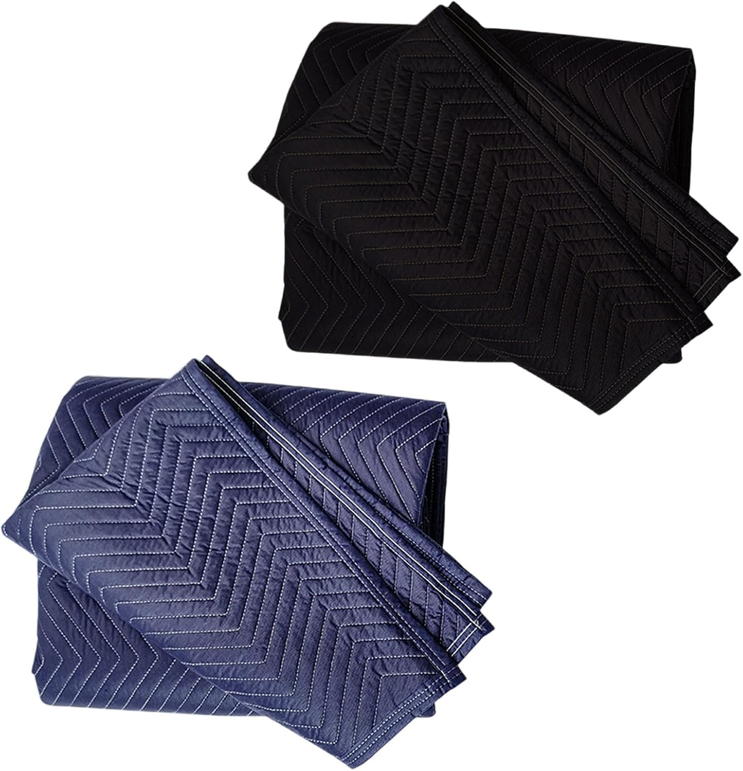 2 Pack Moving & Packing Blankets 101cm x 183cm Heavy Duty Moving Pads for Packing, Shipping, Cargo or Professional Quilted Furniture Moving Blanket, Blue and Black