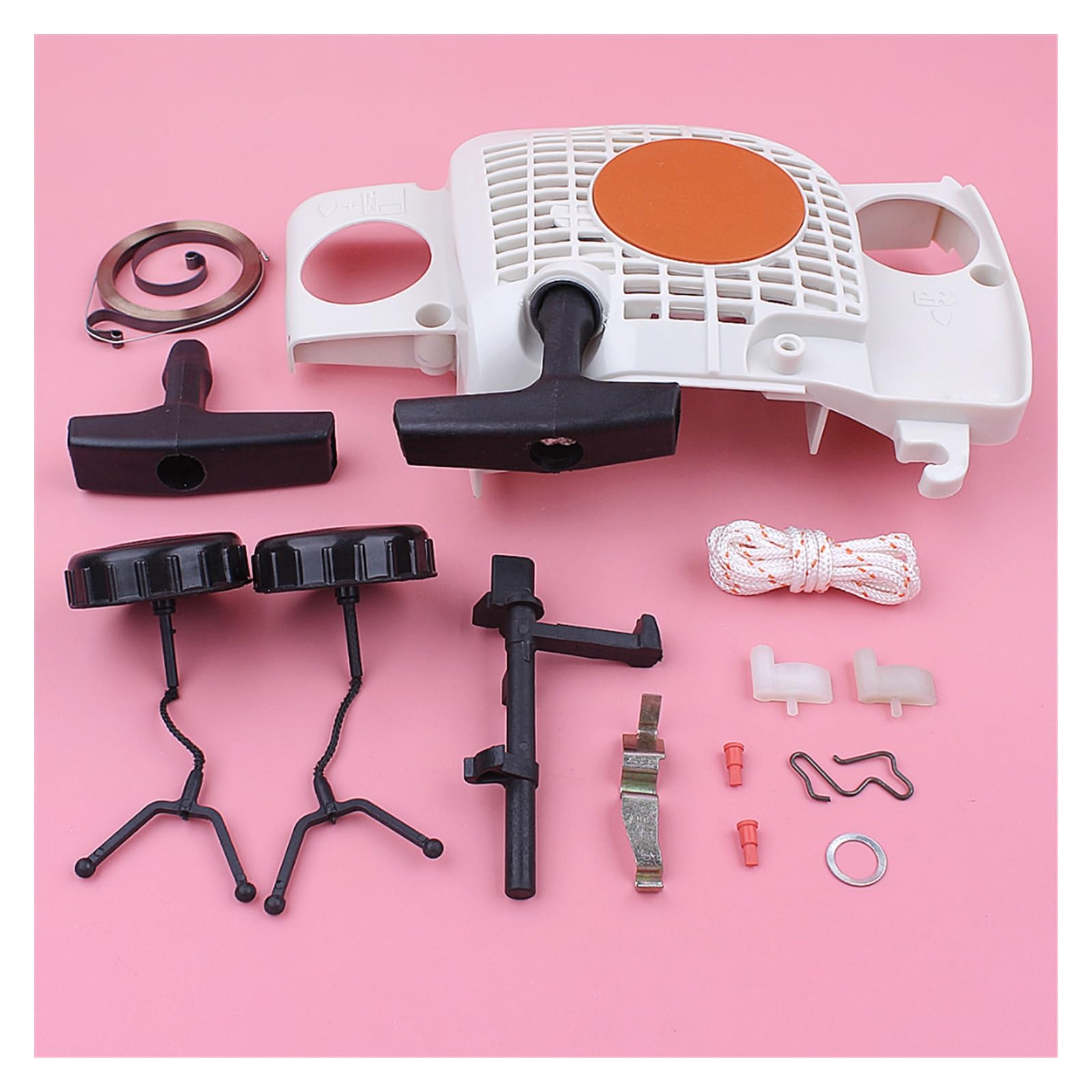 Kit de Arranque de rebobinado for Stihl MS180 018 MS170 017 MS 180 170, Pieza de Motosierra, Tapa de Combustible y Aceite, Resorte de Contacto del Eje del Interruptor