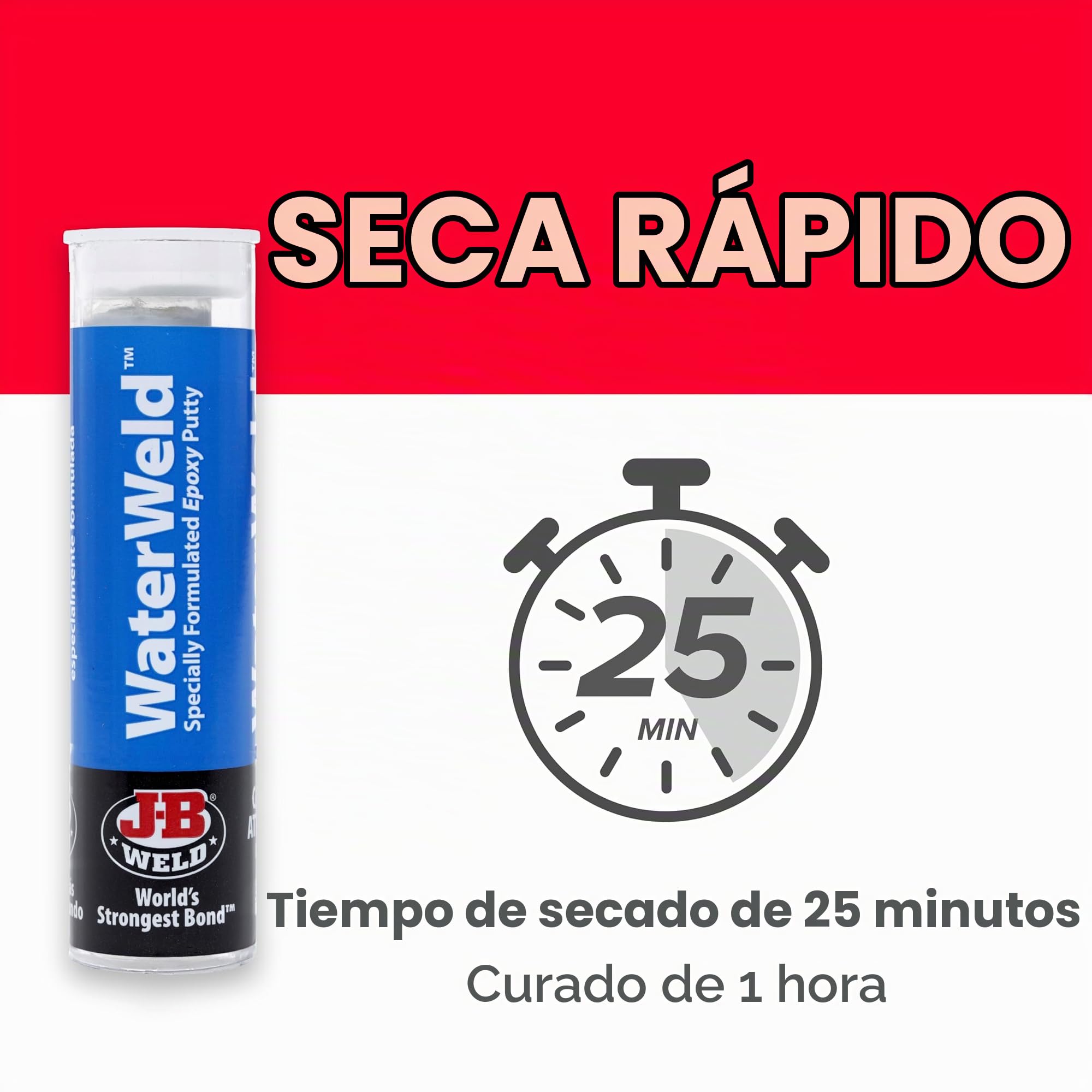 J-B WaterWeld Epoxy Putty 8277 - Adhesivo epoxi para metal
