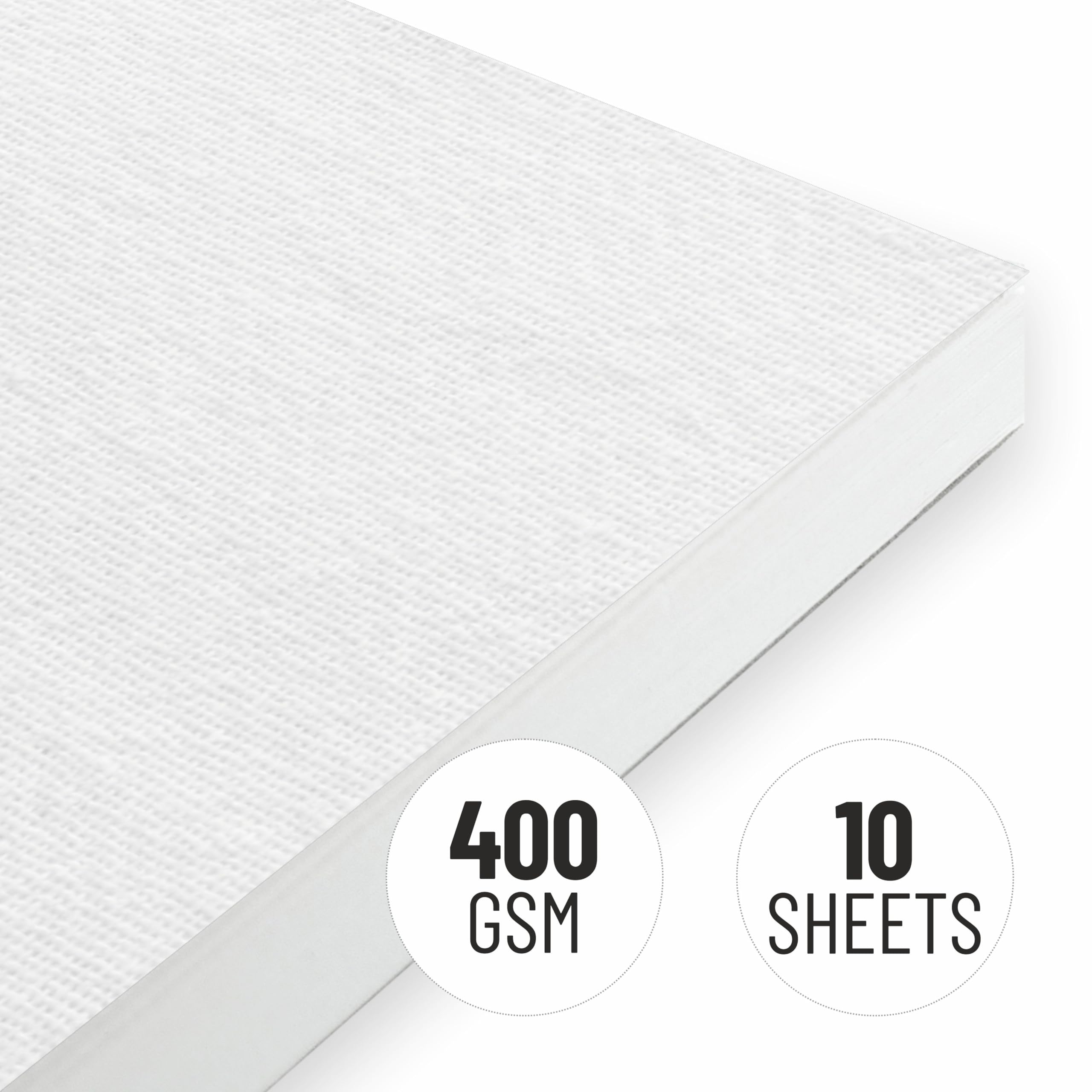 Anupam Canvas Painting pad 100% Cotton Acrylic Gesso Primed with Acid Free Paper 10 Sheets 400 GSM for Acrylic and Oil Painting (A4) 1