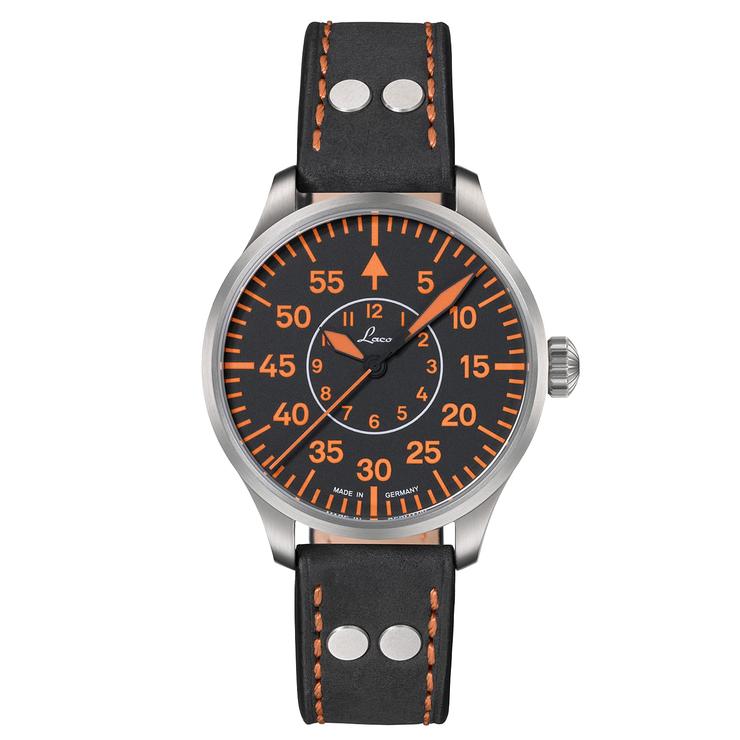 Palermo 39 MM Automatic Black Leather Watch 862130