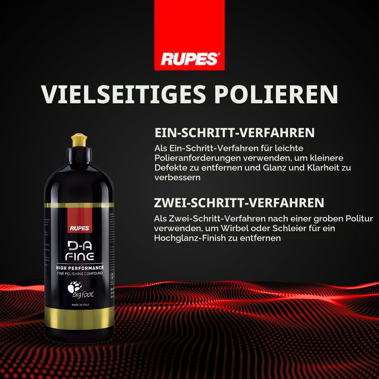 Rupes UHS Polierpaste/Auto Politur | 1L | Für kratzfeste Keramiklacke, Hochglanzverstärker, Silikonfrei