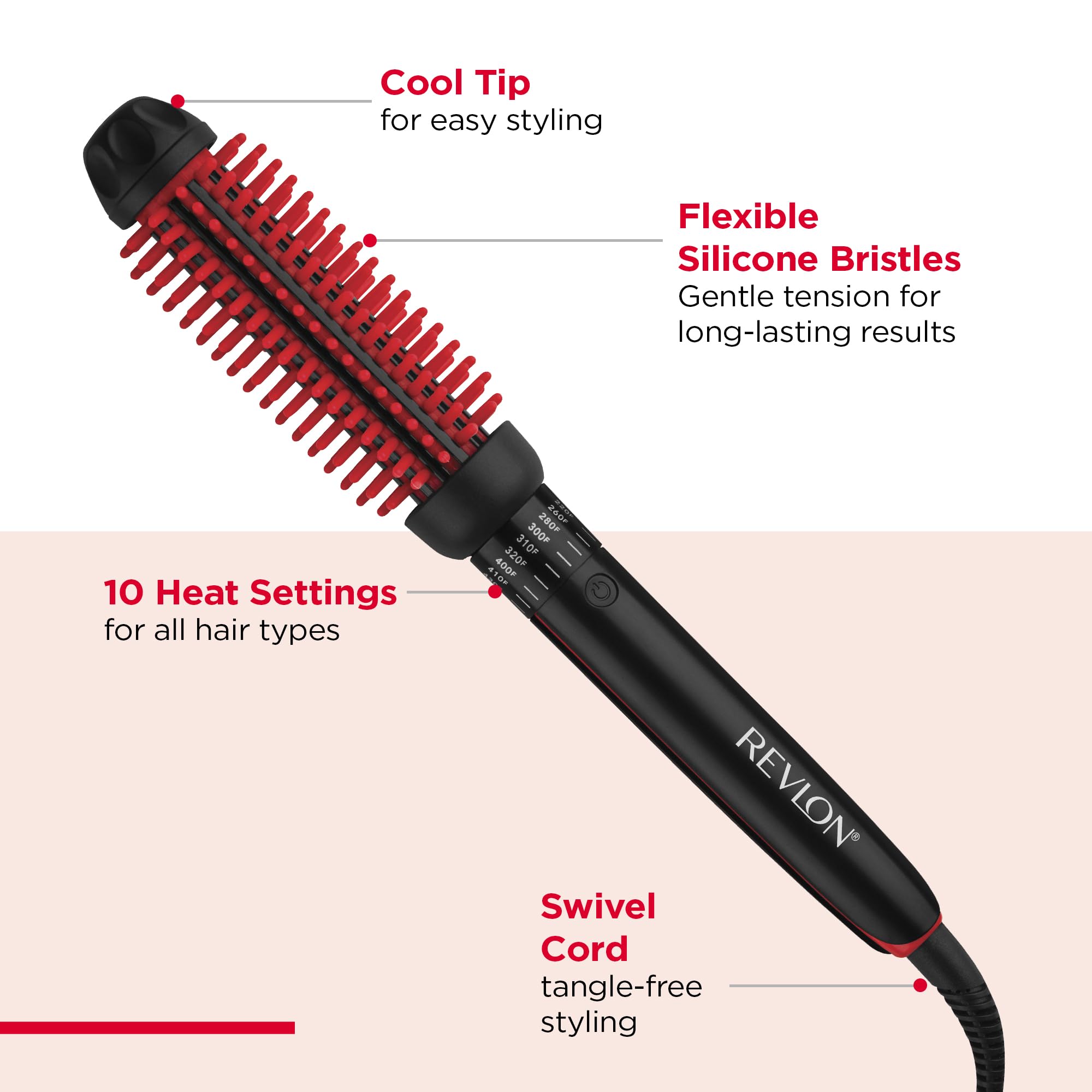REVLON SmoothStay™ - Cepillo redondo con infusión de aceite de coco de 1 pulgada | Resultados voluminosos y brillantes