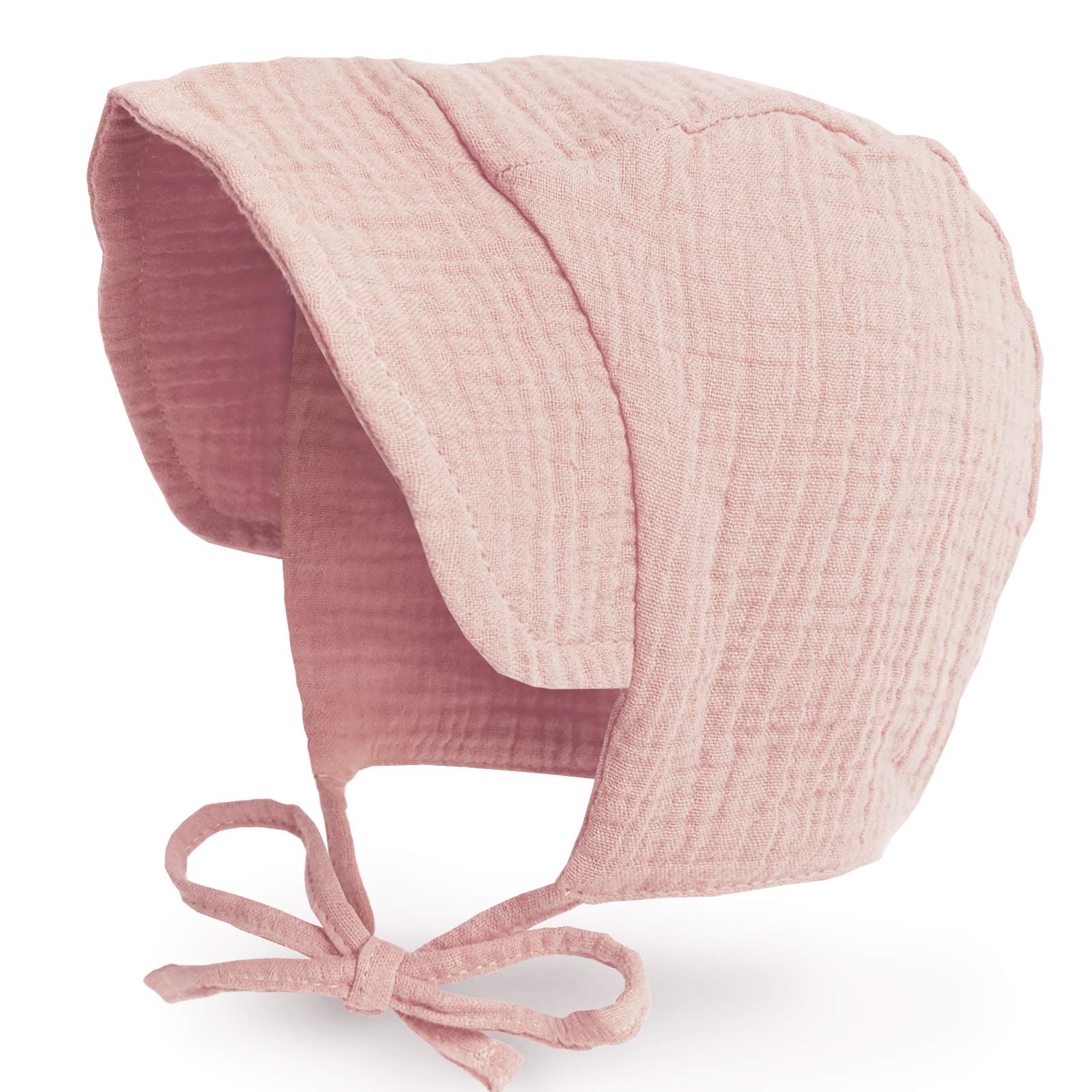 JELLYTREE Czapka niemowlęca z rondem czepek oddychająca podwójna gaza (bawełna) maluch kapelusz przeciwsłoneczny niemowlę chłopcy dziewczęta czapki beanie, 6 m 12 m 24 m