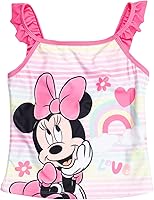 Vista 2 de Disney Conjunto de traje de baño de 3 piezas con parte superior de tankini de princesa Minnie Mouse Frozen y coletero