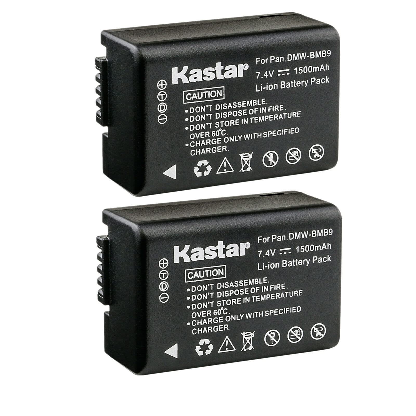 Kastar 2-Pack Battery Replacement for DMW-BMB9, DMW-BMB9E, DMW-BMB9PP, Lumix DMC-FZ40, DMC-FZ45, DMC-FZ47, DMC-FZ48, DMC-FZ60, DMC-FZ62, DMC-FZ70, DMC-FZ72, DMC-FZ100, DMC-FZ150 Camera