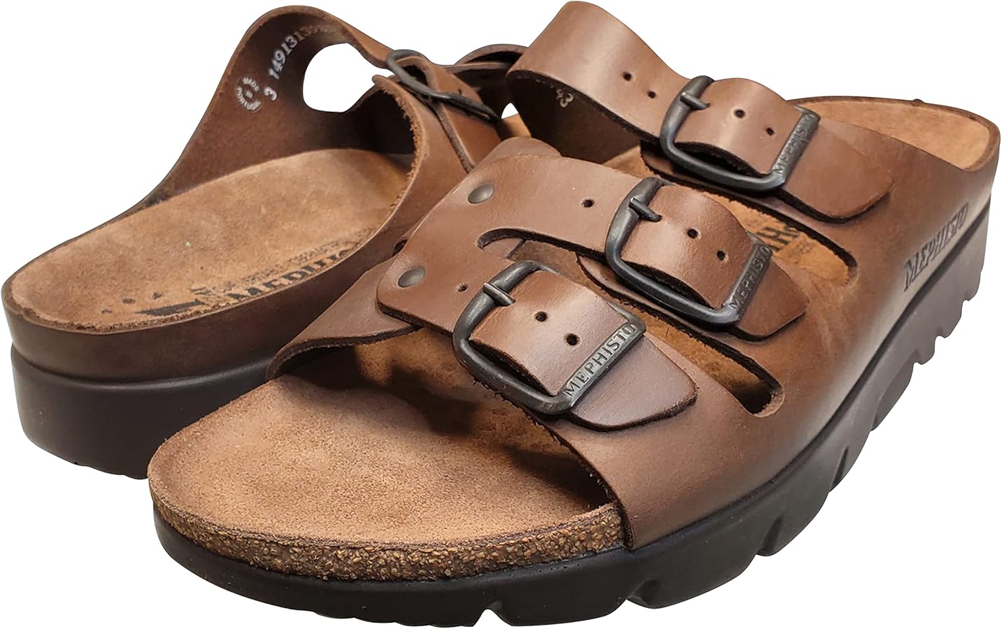 Amazon | Mephisto メンズ ザック フィット サンダル ダークブラウン 