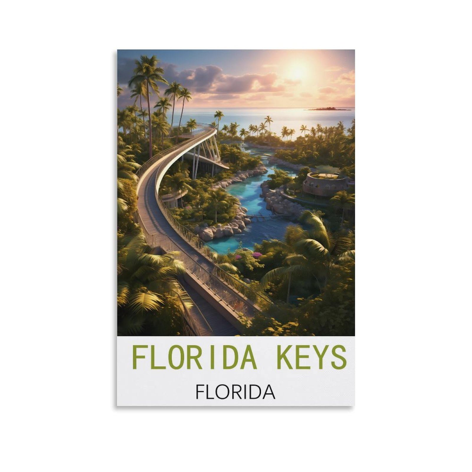 Vintage Metal Tin Signs,Florida Keys Florida,Wall Poster Retro Tin Sign Metal Plaque for Bar Wall Decor Home Living Room Wall Art Decor 20x30cm