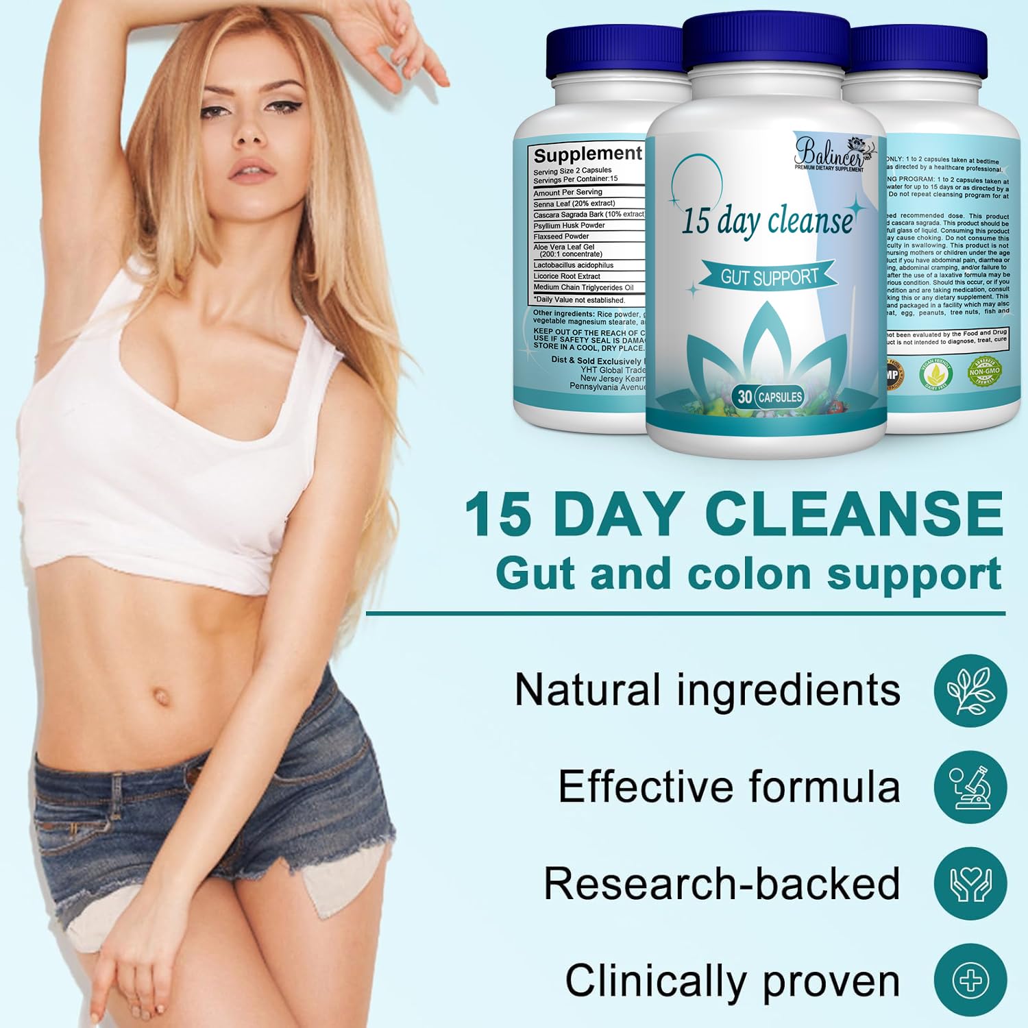 15 Day Cleanse, Gut and Colon Cleanse Formula for Women & Men, 30 Capsules — Amazon image 5