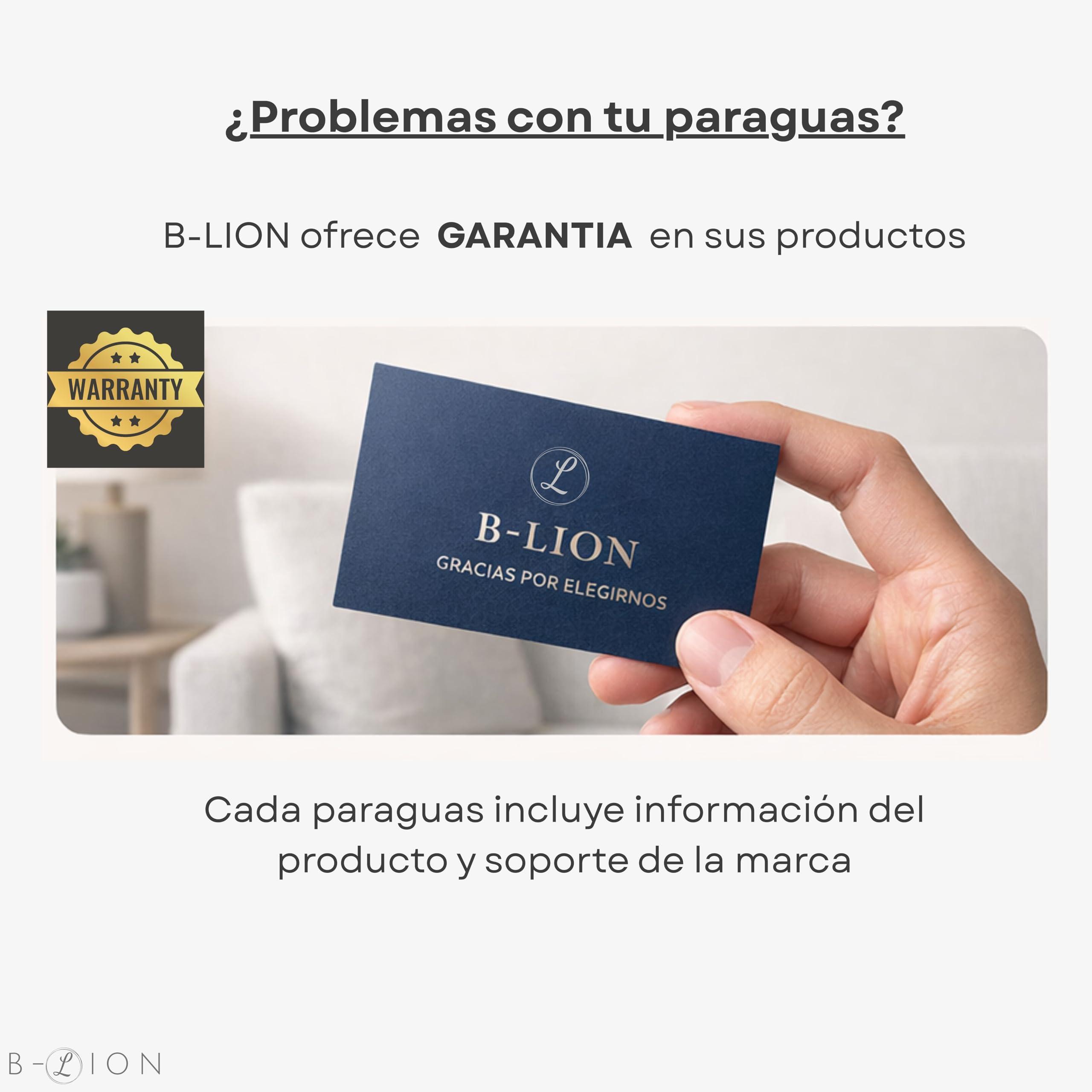 B-LION Paraguas Plegable Invertido con 10 Varillas Reforzadas, Banda Reflectante, Apertura y Cierre Automático, Antiviento y Mango con Hebilla – Fácil de Llevar para Hombre y Mujer