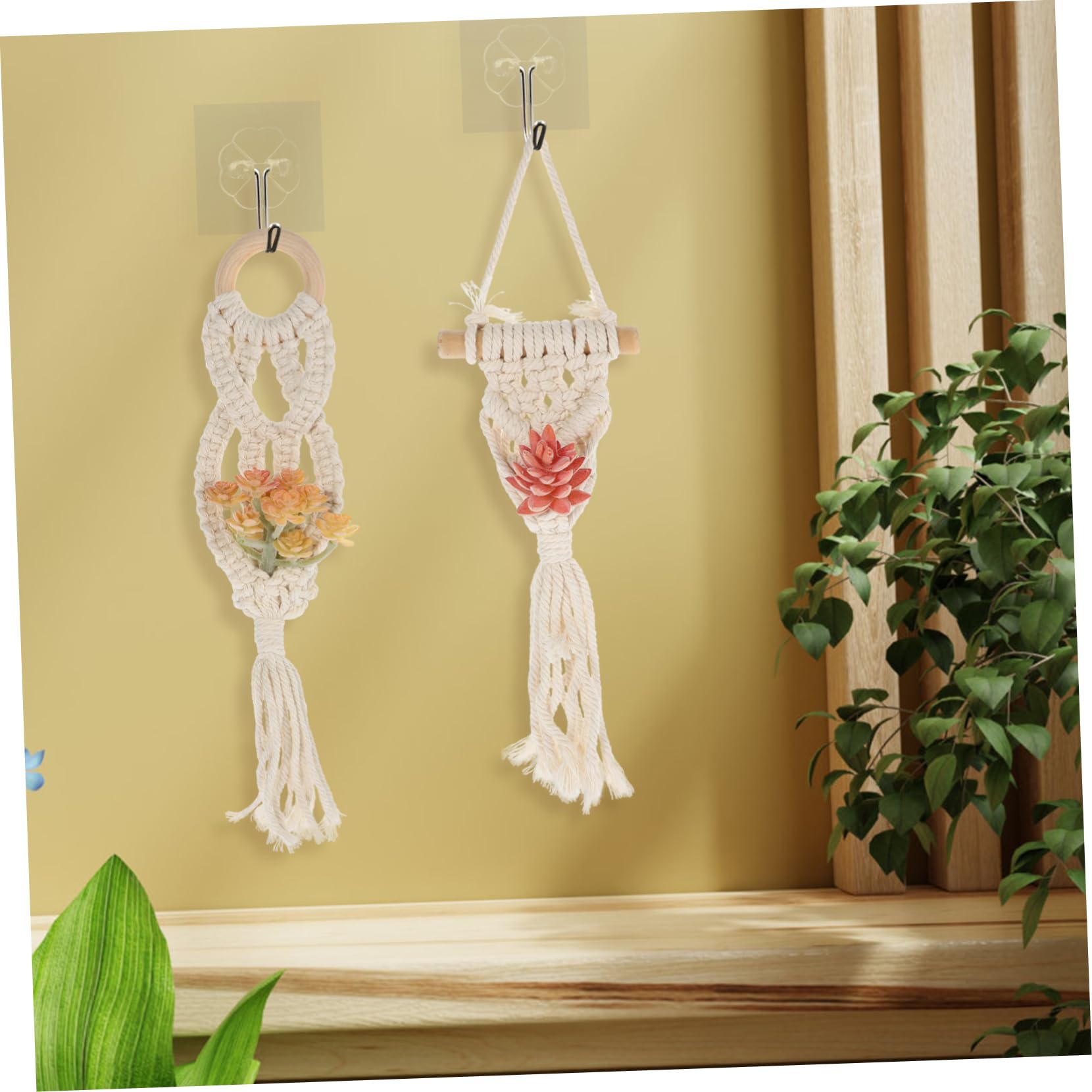 SUPVOX 6pezzi Portafiori Sospesi Macramè Design Boho Per Decorazioni Ed Confezione Versatile Per Appendiabiti e Appesi