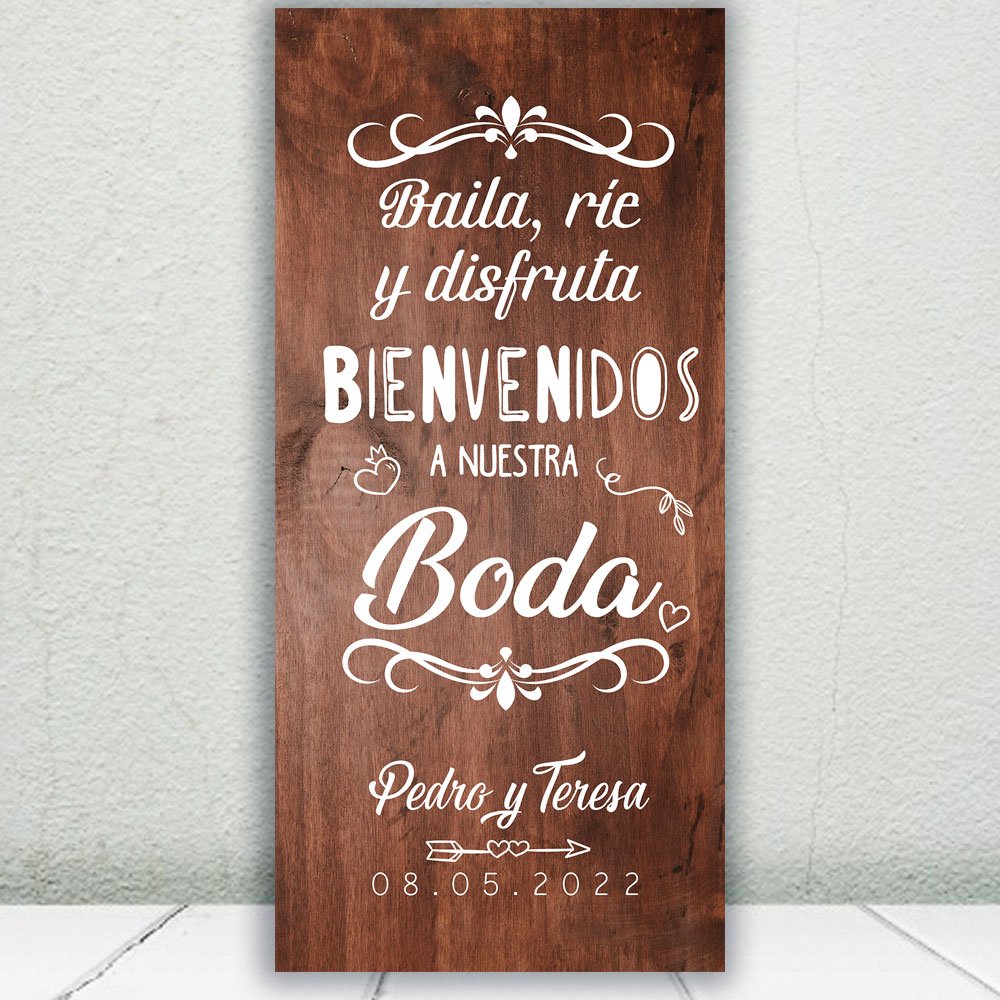 Decoración Boda | Cartel Boda Baila & Ríe | 70cm x 150cm