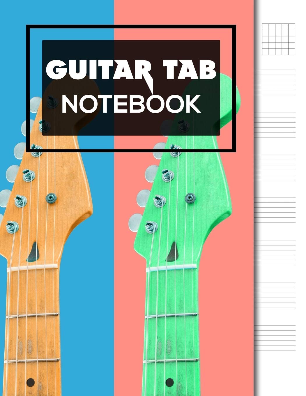 Cahier de tablatures pour guitare 6 cordes avec papier musique grand format 8.5x11