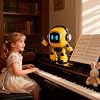 Ai Robot - ABS Material 9.5x5.5x13cm | Emo Robot Toys, Smart RC Robots, Intelligent Interactive Learning Toy, Learning Educational Interactive Toys | For Educational Play & Party Entertainment