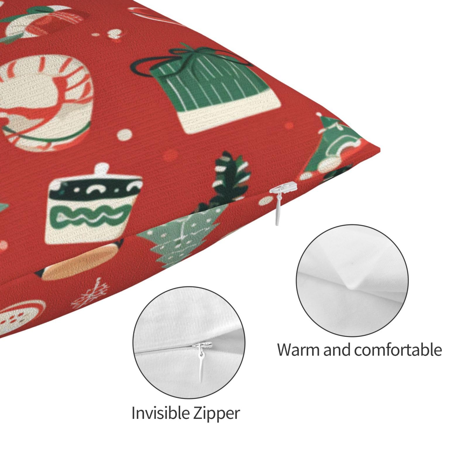 Funda Cojin 60x90 cm Fundas Cojines Rojo 2 Piezas, Navidad Cojines Decorativos, Rectangular Fundas de Cojines, Fundas Cojines Sofa Funda de Almohada, Sala de Estar Dormitorio Decoracion Hogar,S612