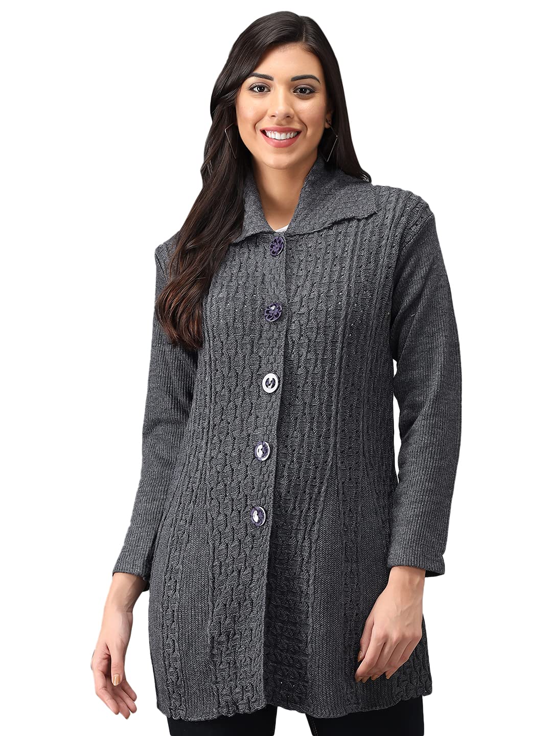eWools Women's Ladies Winter wear Woolen Self Cardigans Sweaters