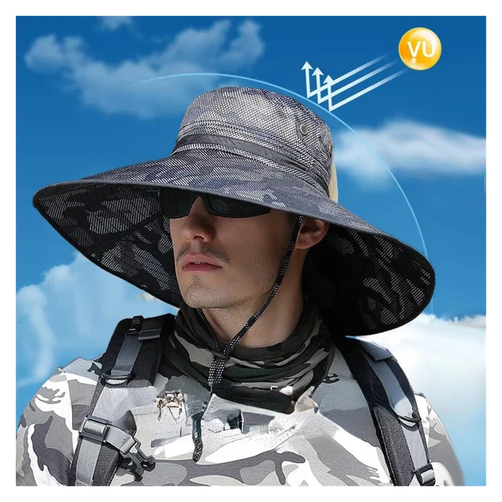 Cappello Pescatore Uomo Cappello Da Uomo Estivo Moda All'aperto Protezione Solare Sole Pesca Visiera