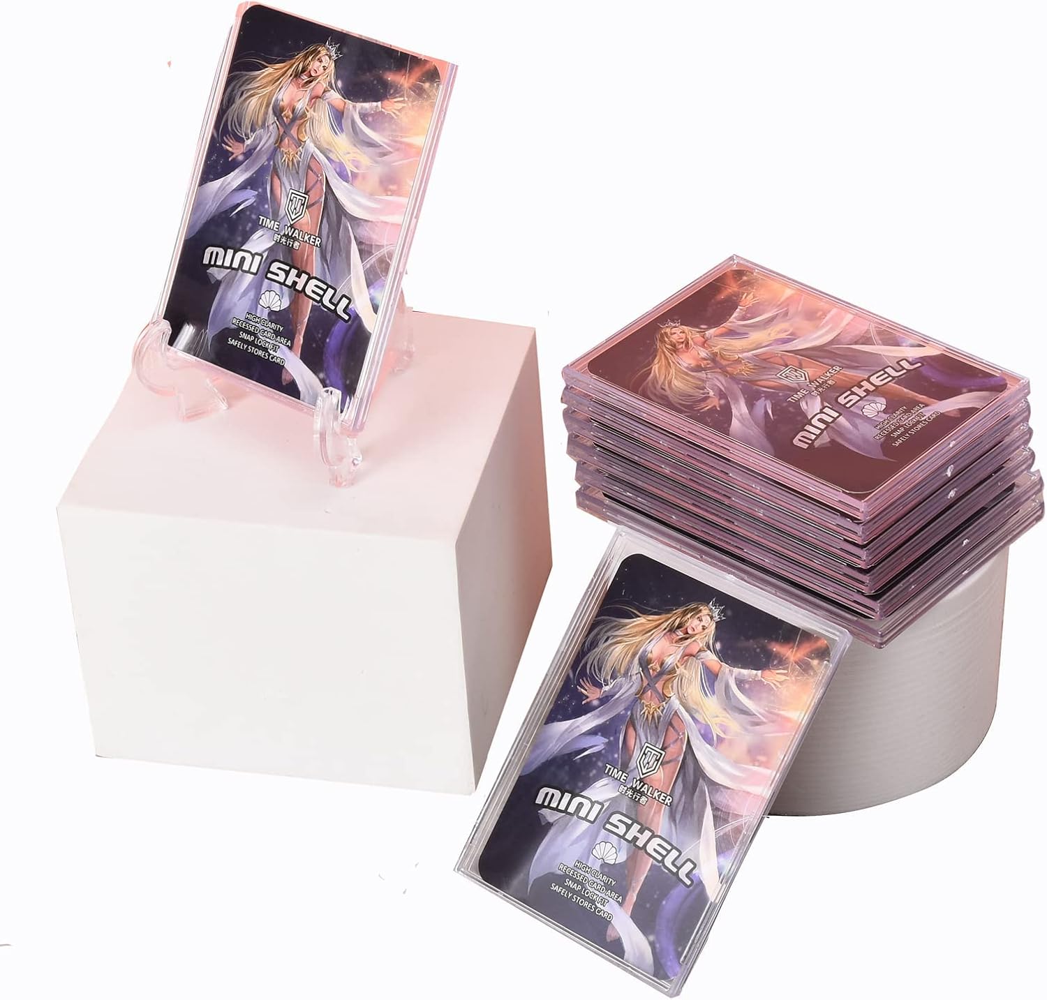 Tpoael Cards Sleeves Top Loaders 10 Hard Acrylic Card Protector Clear Card Brick + 2 Display Stand Fit for Trading Cards,Standard Sports Cards,Baseball Card Holder Cases Collectibles White : Toys & Games