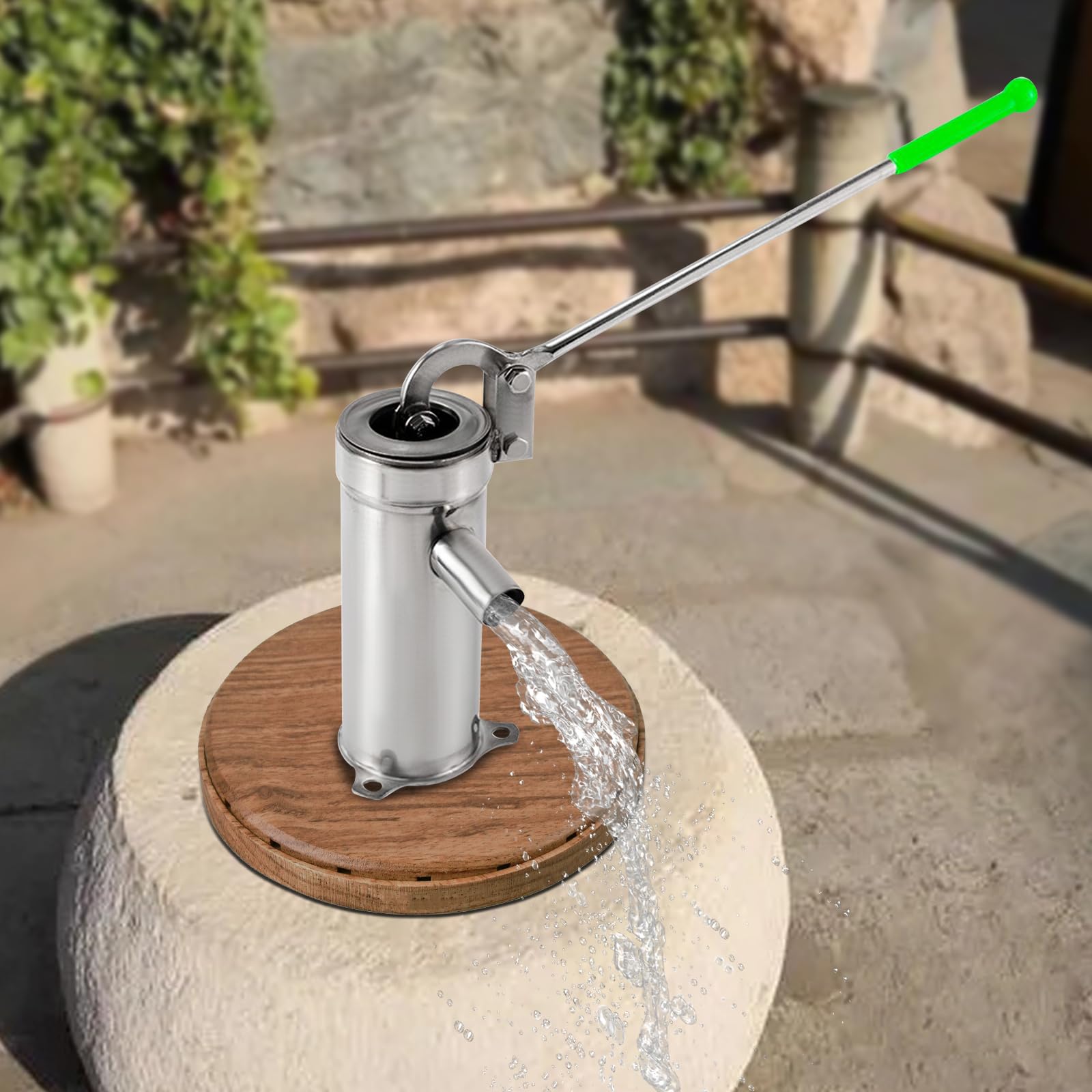 Bomba de chorro de agua manual de acero inoxidable, bomba giratoria manual, bomba de jardín, bomba de agua, bomba rotativa, kit completo, bomba de agua manual, bomba de agua de pozo para
