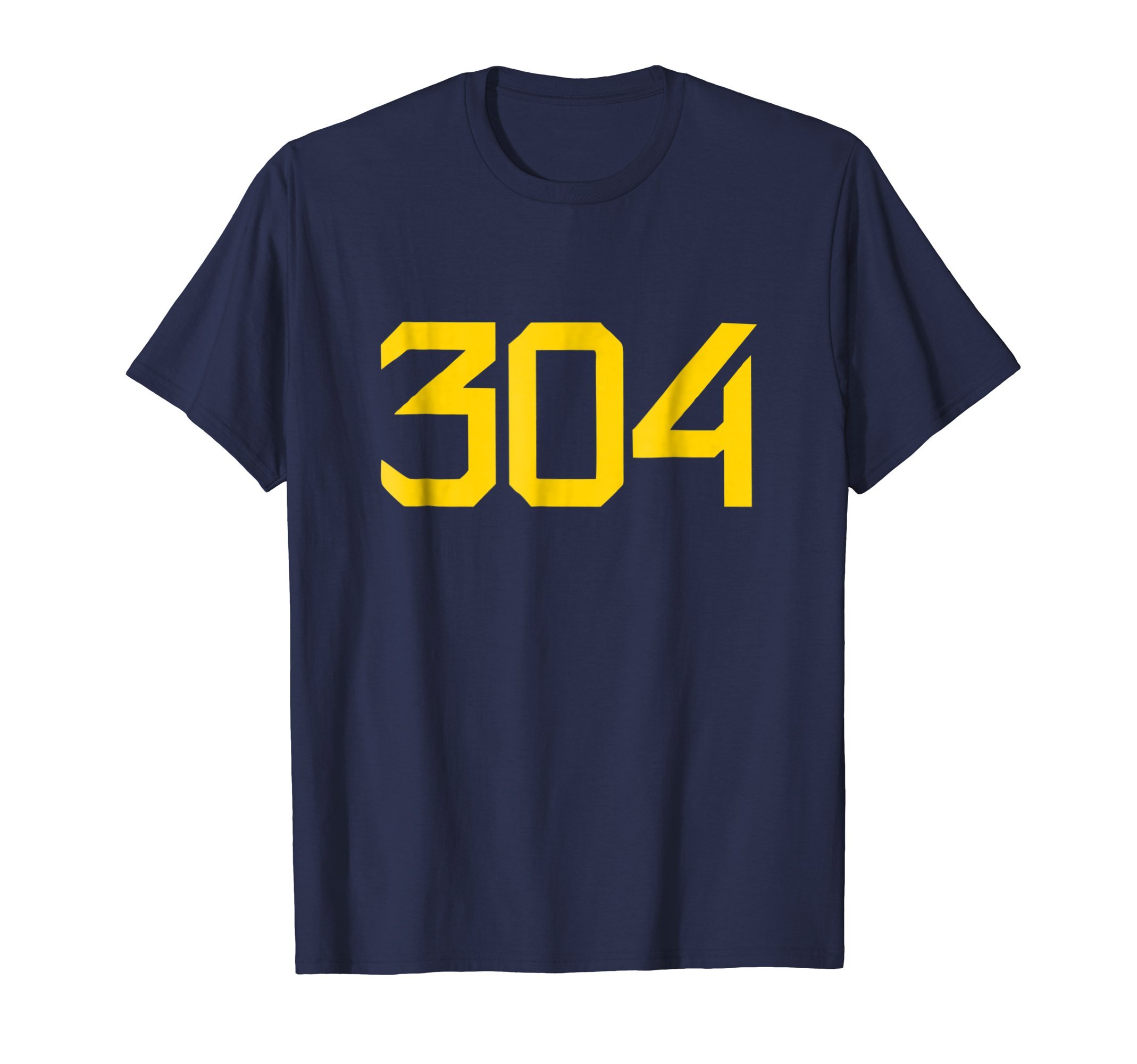 304 West Virginia Area Code Jersey Numbers T-shirtOEKO-TEX STANDARD 100