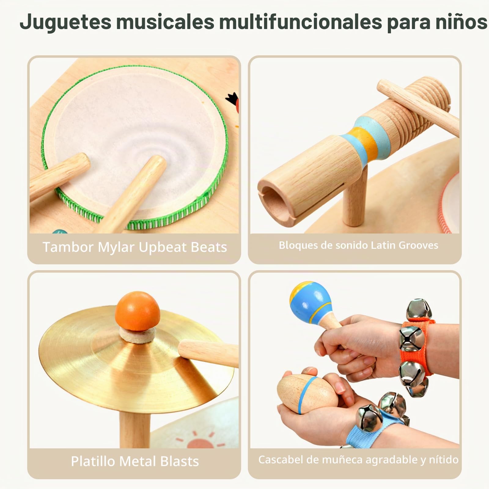 WINGYZ Juego de batería para niños, instrumentos musicales 11 en 1 para niños pequeños, juguetes para bebés