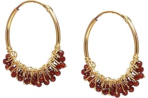 A Touch of Radiance: Gempires Red Garnet Hoop Earrings