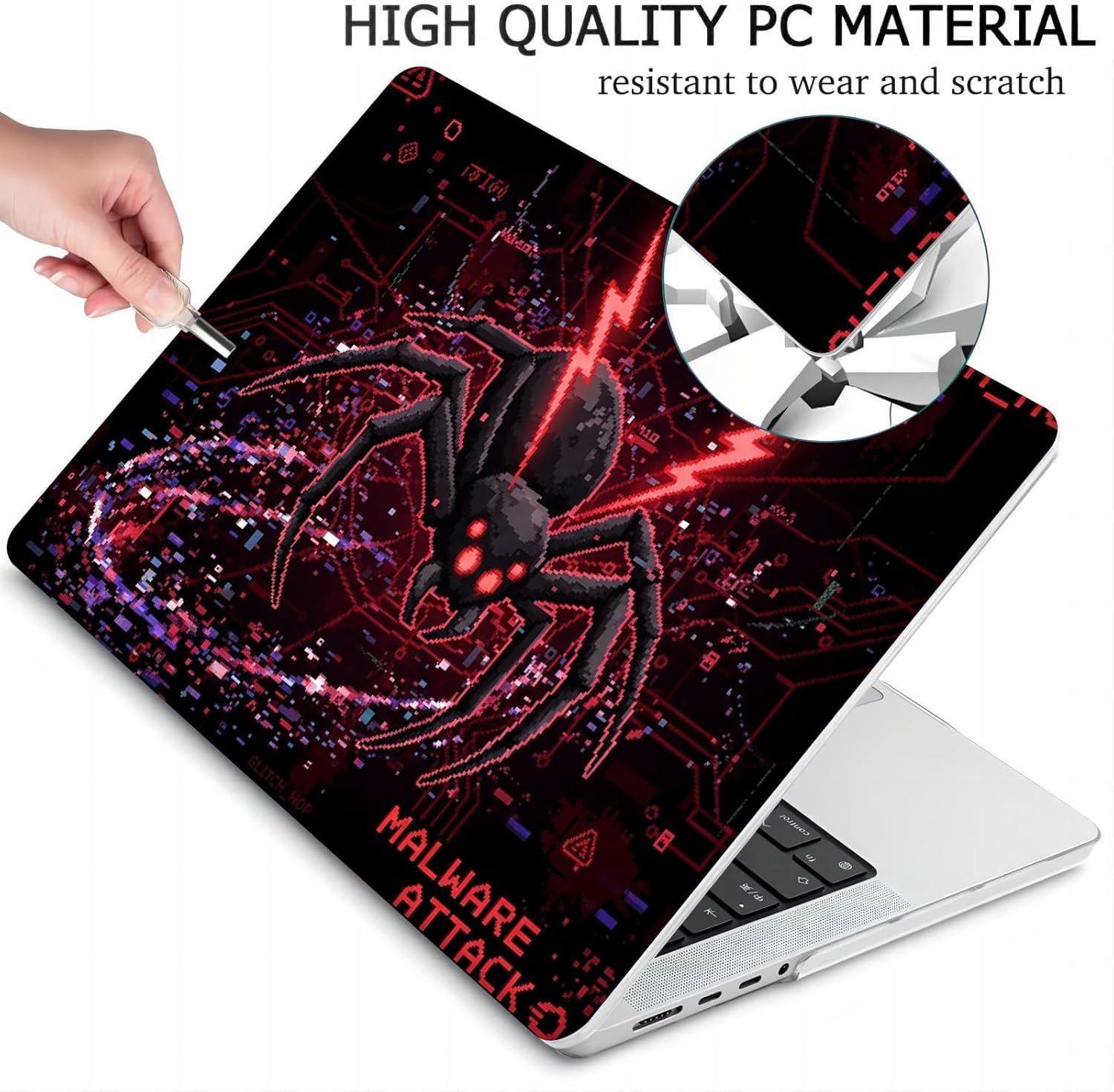 Compatible with MacBook Neo 13-inch, Hard Shell Case with Keyboard Cover and Screen Protector (A3404 A18 Pro chip, 2026 Release) - Cyber Spider MC21612