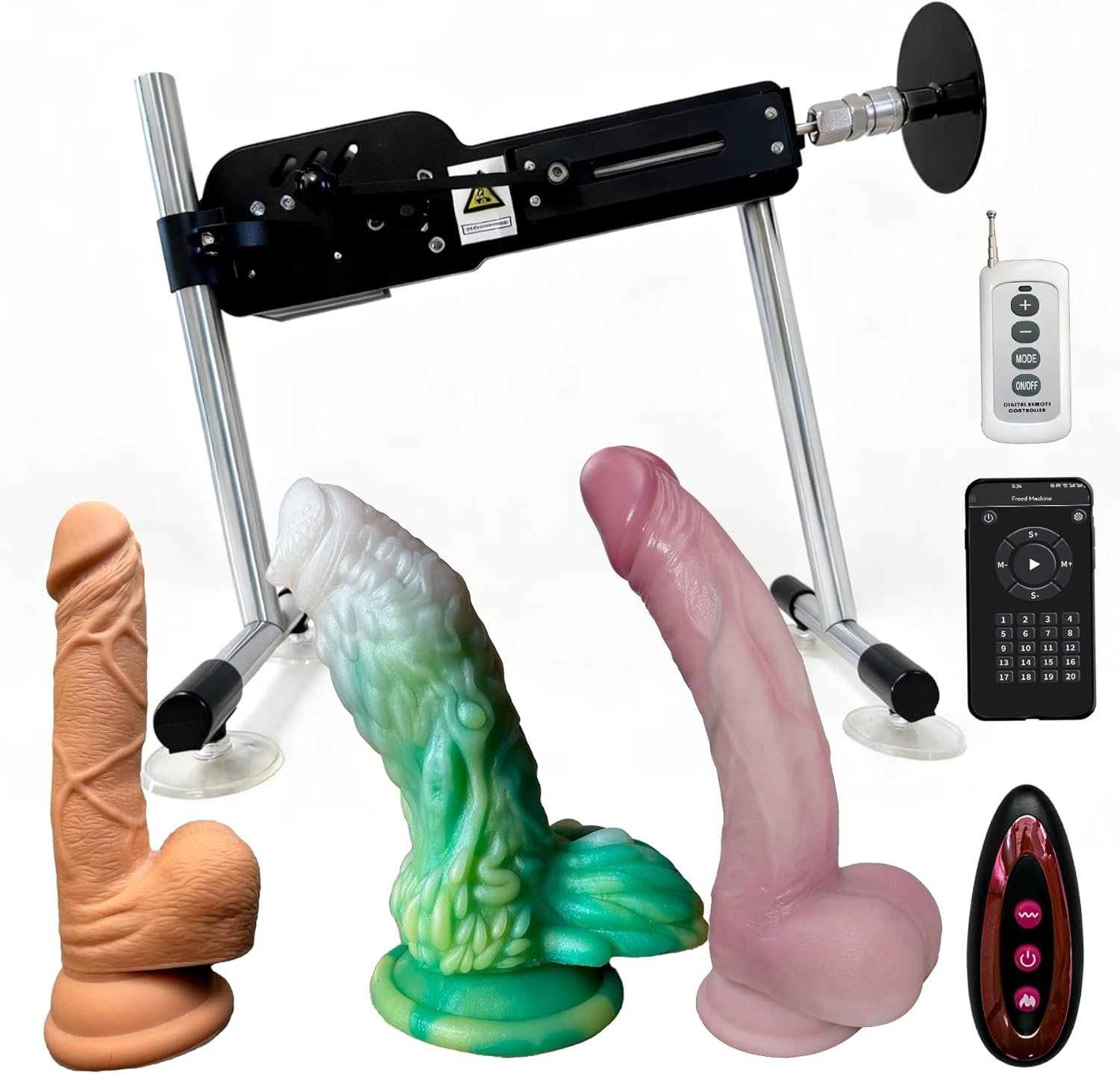 Automatic Sex Machine APP-Controlled Adult Thrusting Machine - 18 Thrusting Speeds, Angle Adjustable, Realistic Liquid Silicone Dildo & Quick Air Connector for Adults