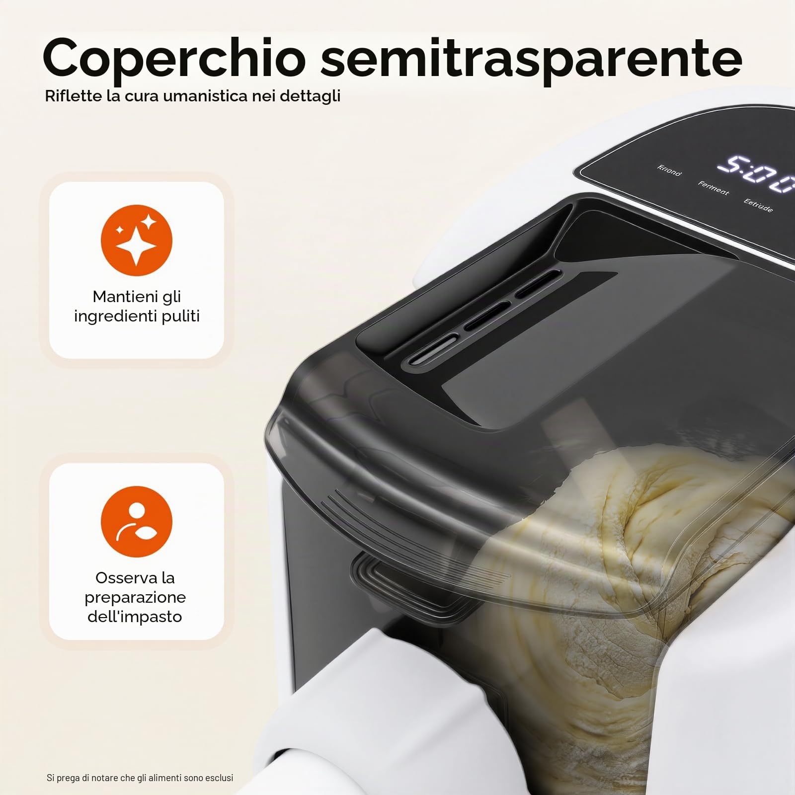 Macchina per pasta elettrica automatica, 260 W macchina per pasta con 13 stampi e manto stampo, macchina per pasta in acciaio inox completamente automatica, per pasta fresca, impastatrice e pasta