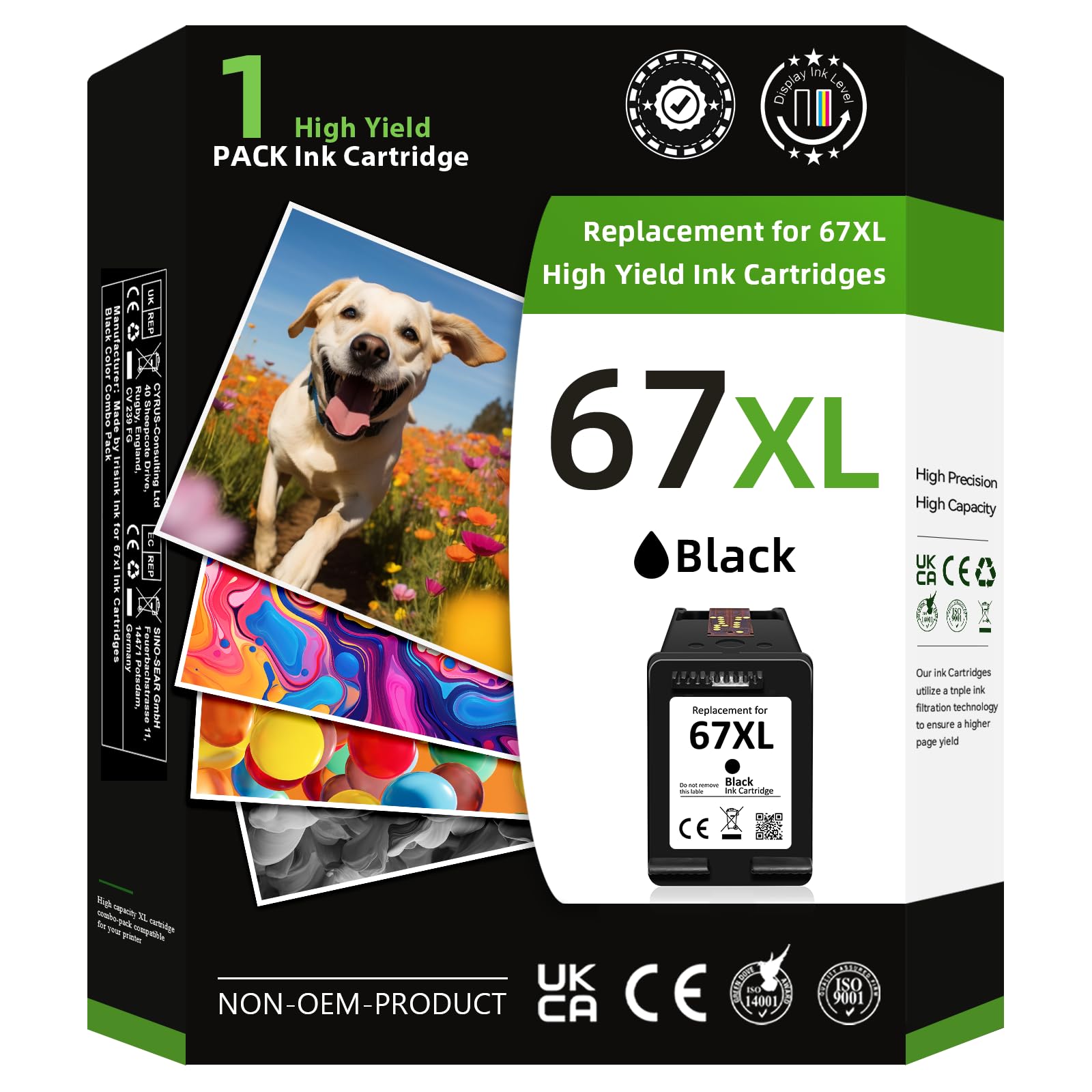 Economink Remanufactured Ink Cartridge Replacement for HP 67 67XL Black for DeskJet 2700 2725 2752 2755 2732 Plus 4100 4152 4155 4140 for Envy 6000 6055 6052 Pro 6400 6452 6455(1 Pack)