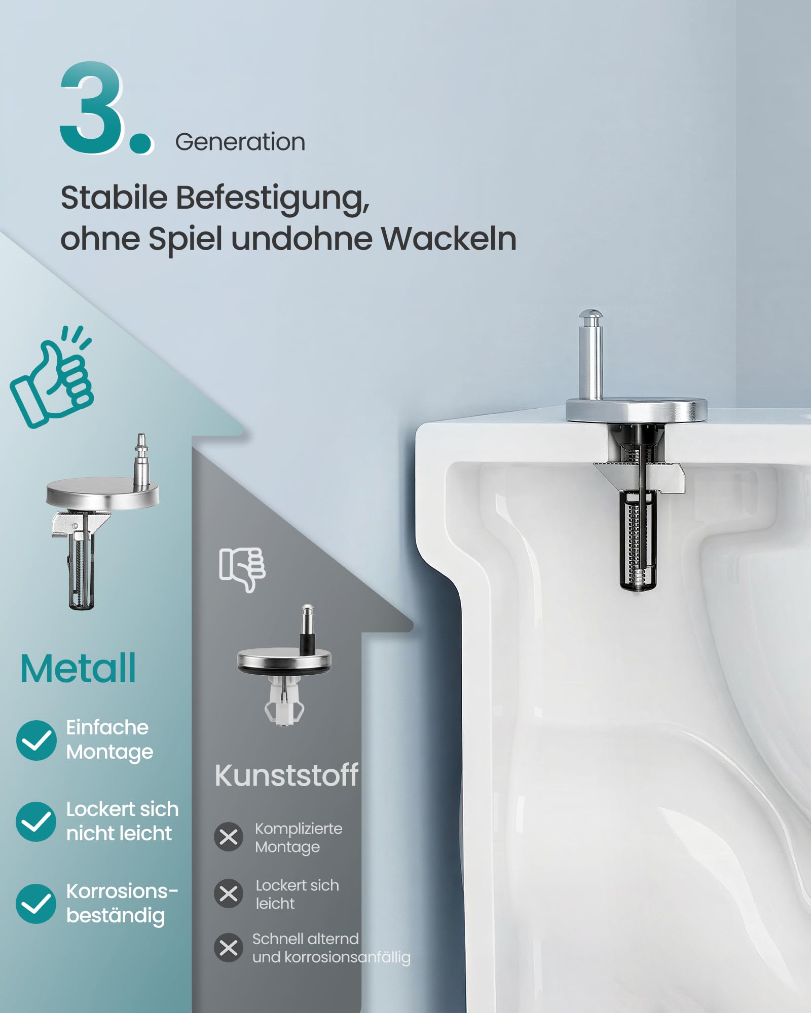 SONGMICS Toilettendeckel O-Form, WC-Sitz mit Absenkautomatik, Griff, Toilettensitz schnell abnehmbar, Klodeckel einfache Montage, WC-Deckel Urea-Duroplast, bis 300 kg belastbar, weiß BTL101WZ01
