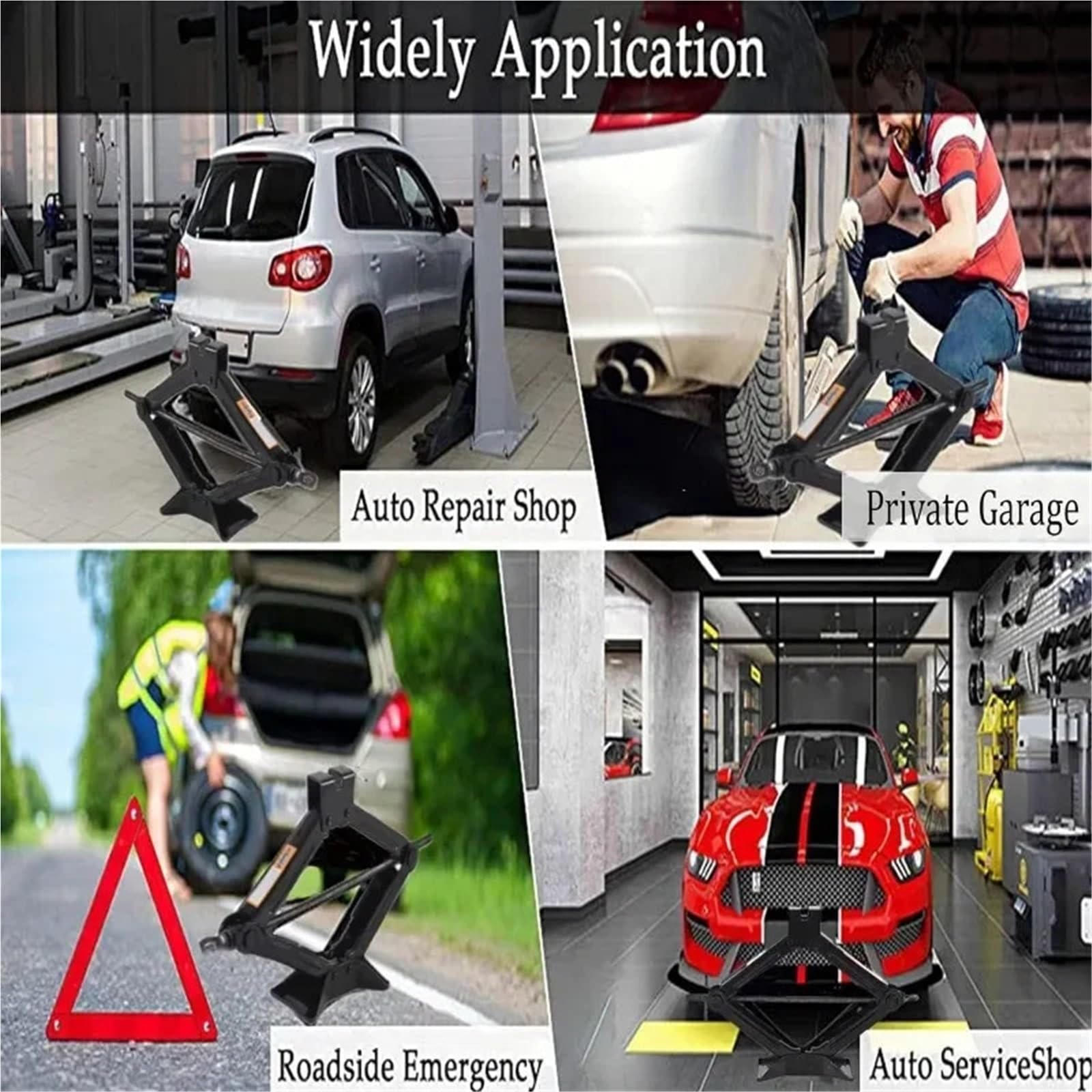 Cric A Forbice Per Auto Strumento speciale Cric for auto 08T 1T 2T Portatile Risparmio di manodopera a manovella a forbice Riparazione Sostituzione pneumatici for SUV(0.8T Set)