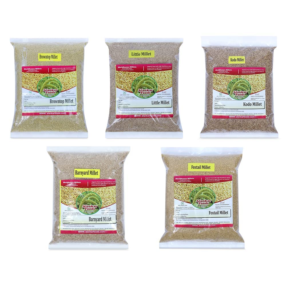Buy Shridhanya Unpolished Millets 1.9kg Natural Grains Combo Pack of