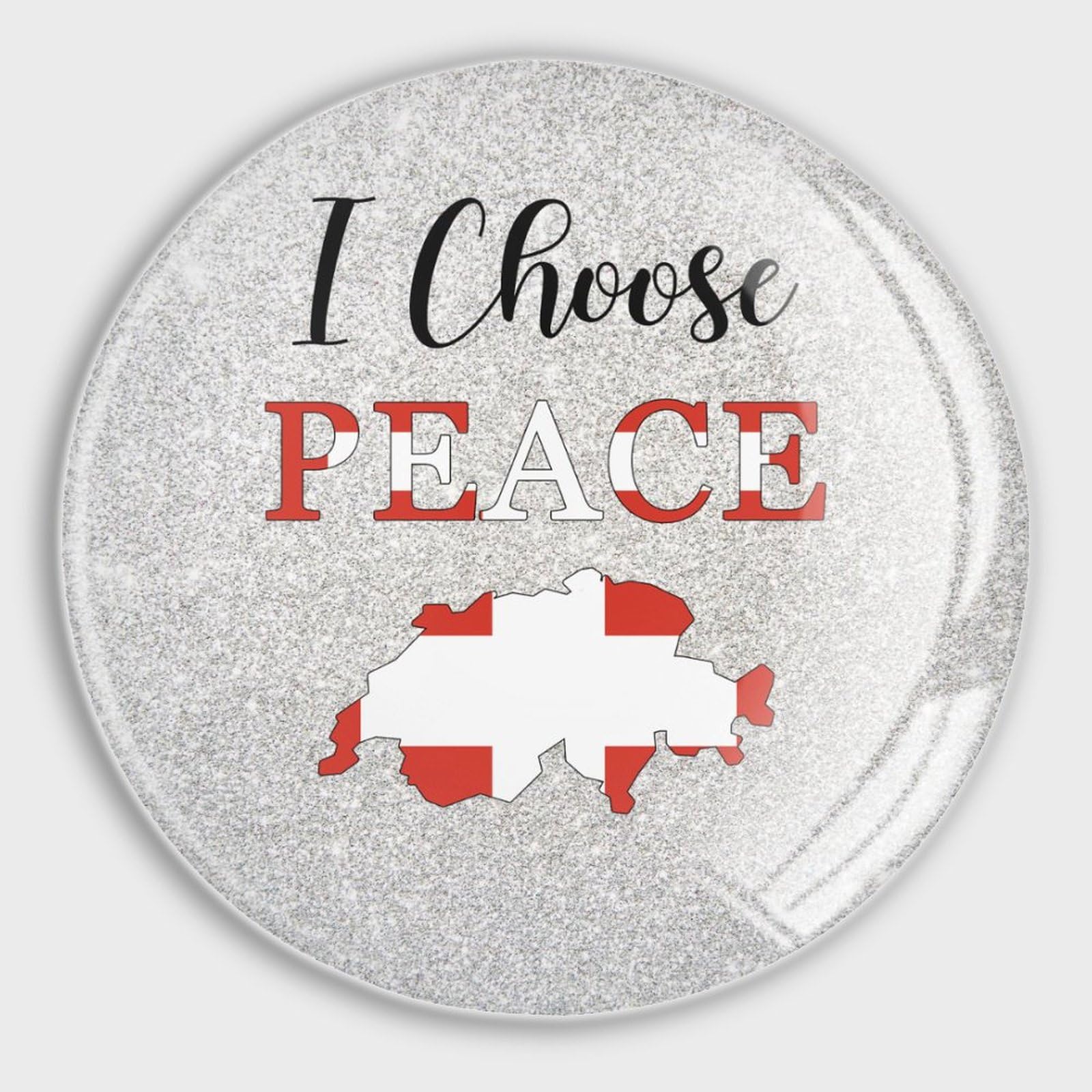 I Choice Kühlschrank-Magnete, Motiv: Flagge des Friedens, Schweiz, magnetisch, für Kühlschrank, patriotische Flagge, Glas, starke Magnete, dekorative Magnete für Zuhause, Büro, Schränke,