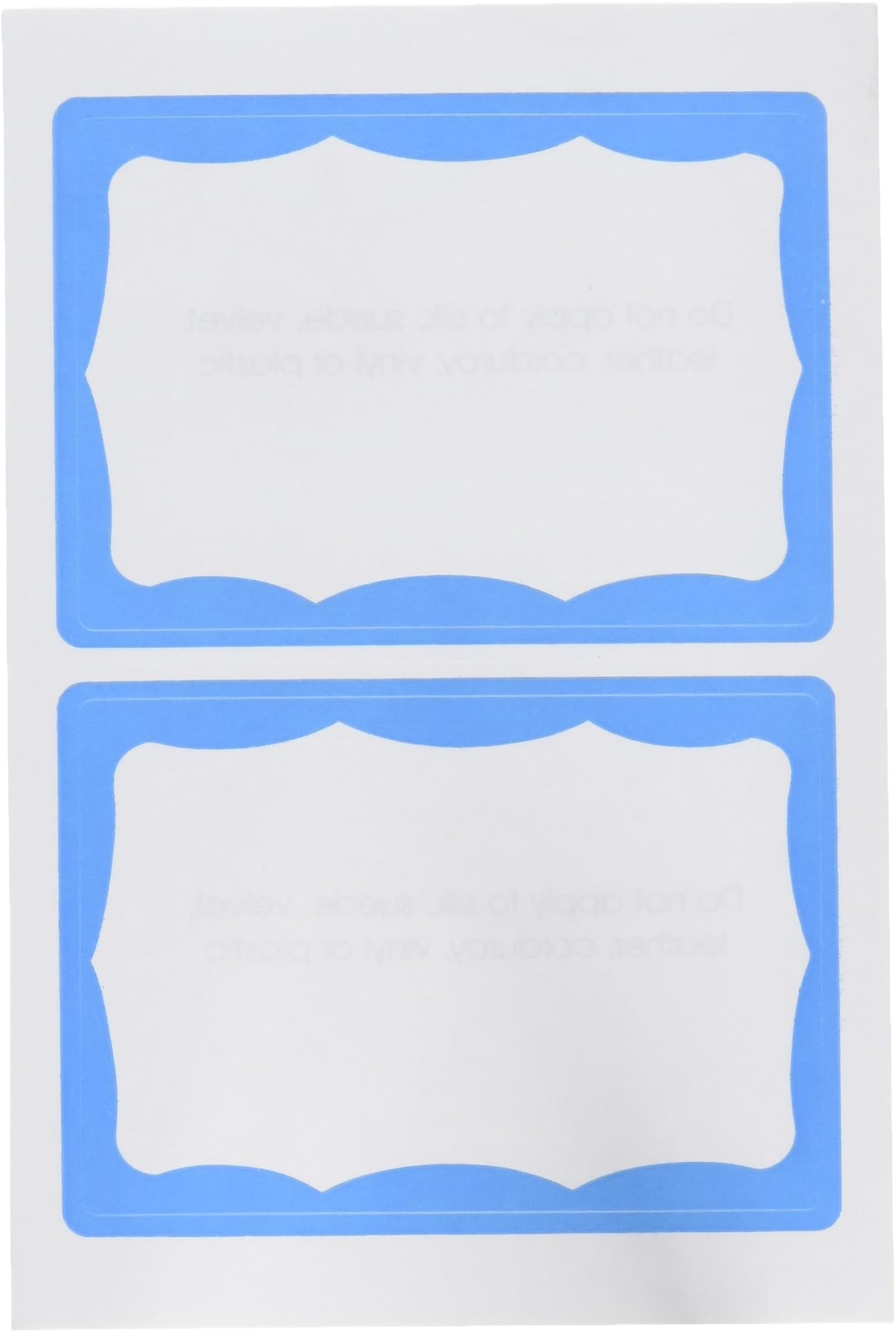 AdvantusWritable Badge Stickers, 31/2 x 21/4", White/Blue, Pack of 100 (97048)